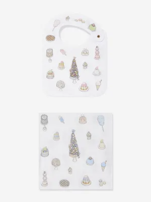 Atelier Choux Baby Boys Sweetie Pie Carr and Satin Bibs Set in Blue