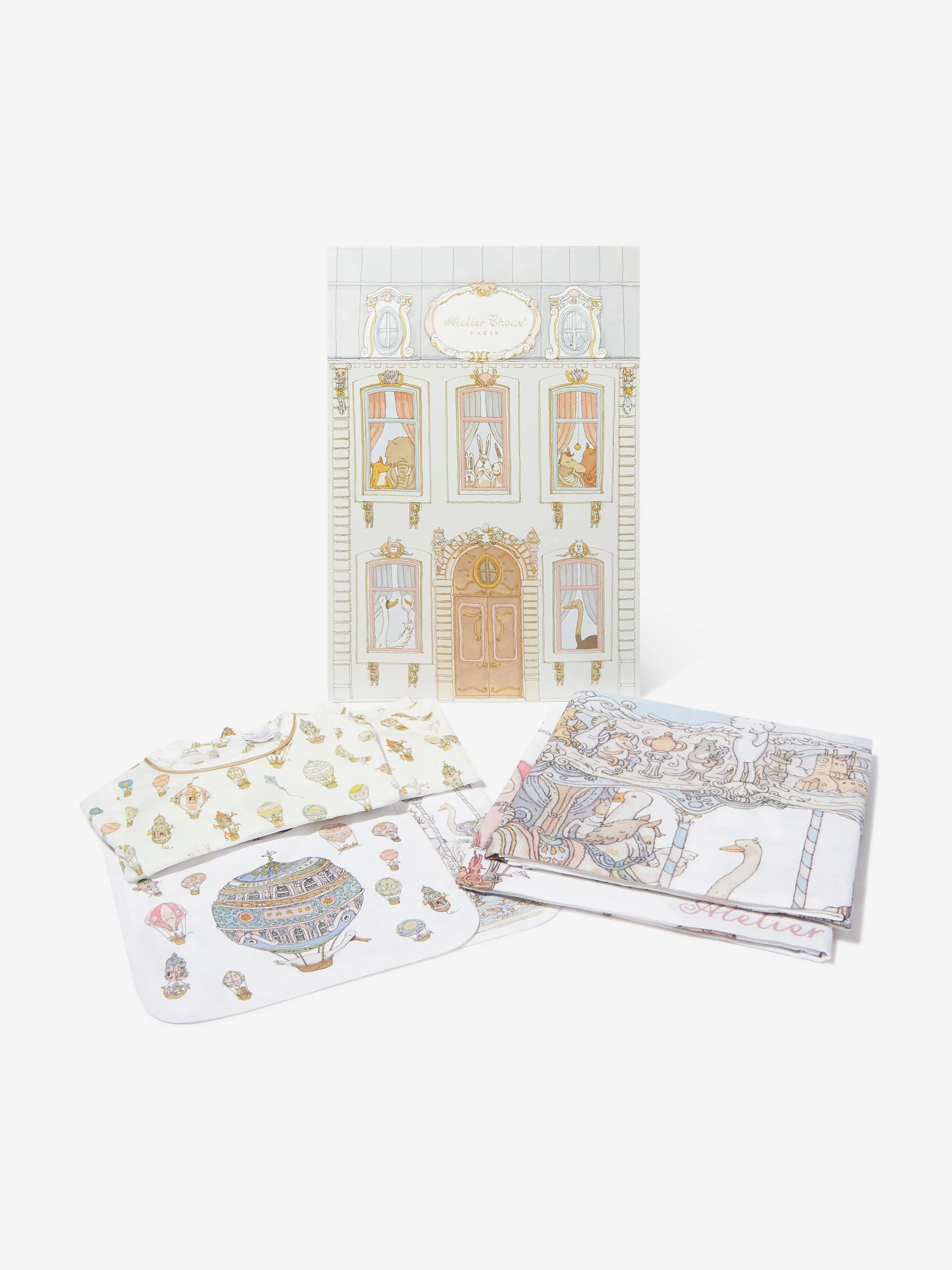 Atelier Choux Baby Carousel Luxury Gift Set in White