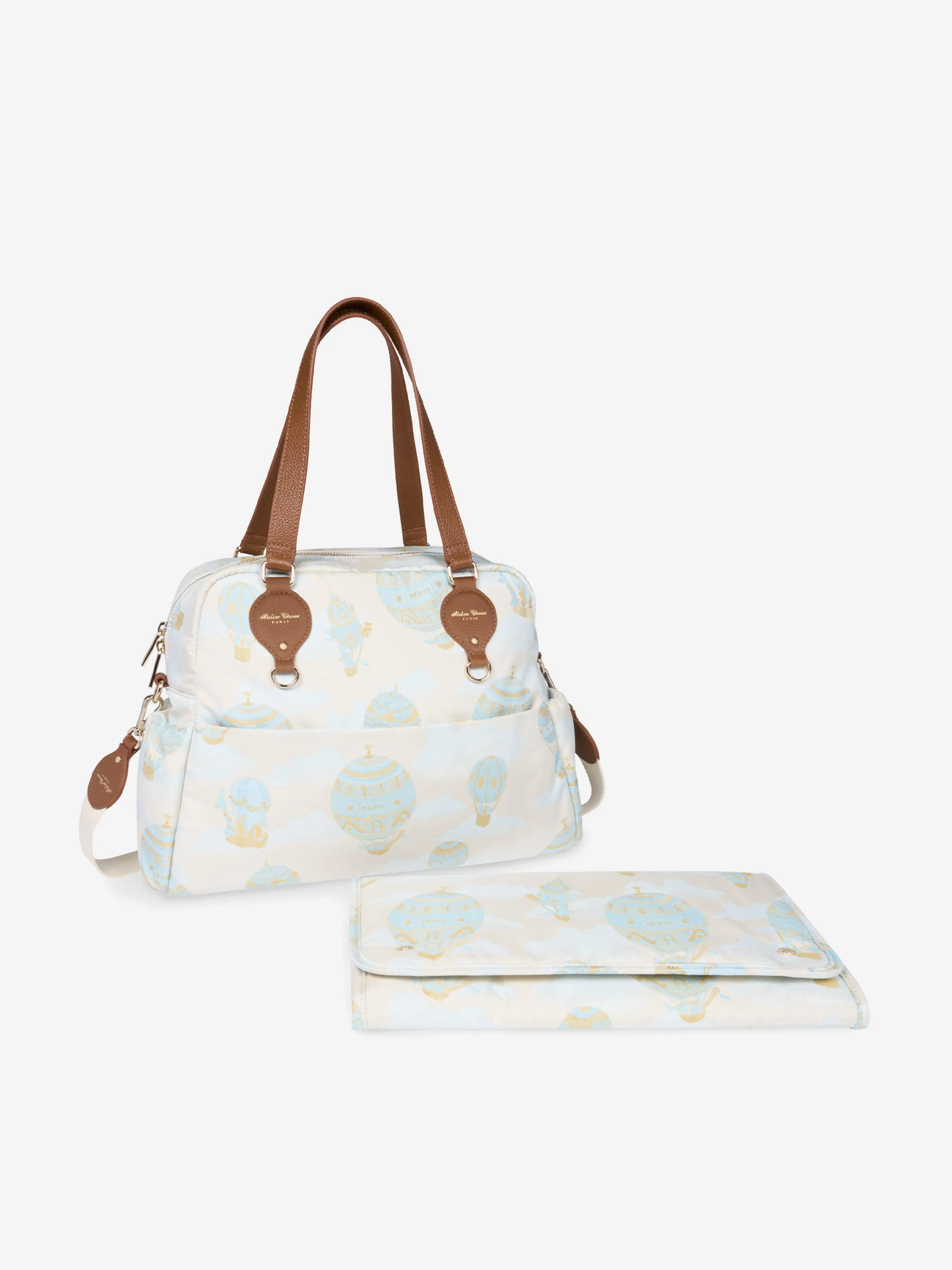 Atelier Choux Baby Hot Air Balloons Changing Bag in Blue (38cm)