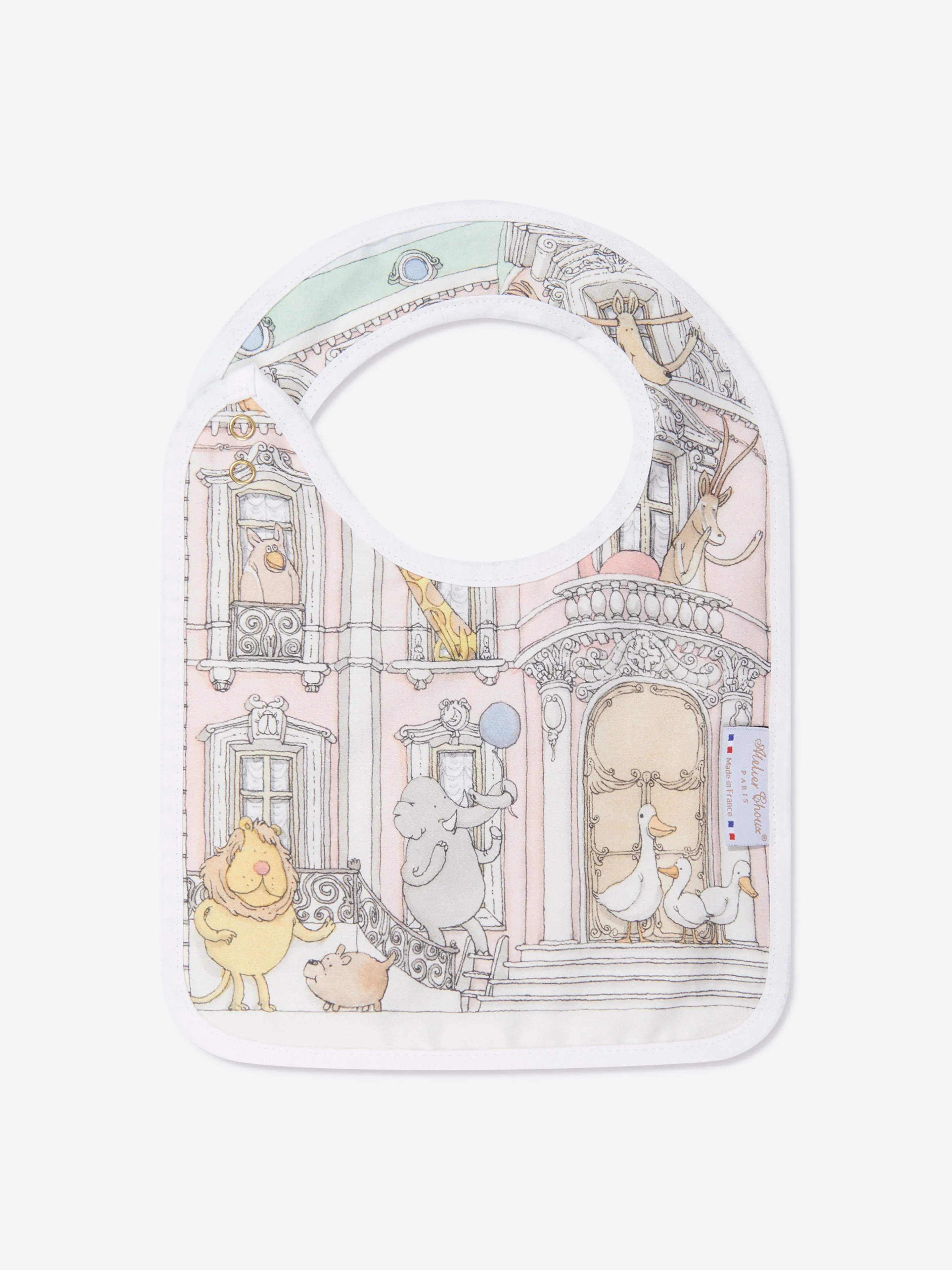 Atelier Choux Baby Monceau Mansion Swaddle And Satin Bib Set in Blue