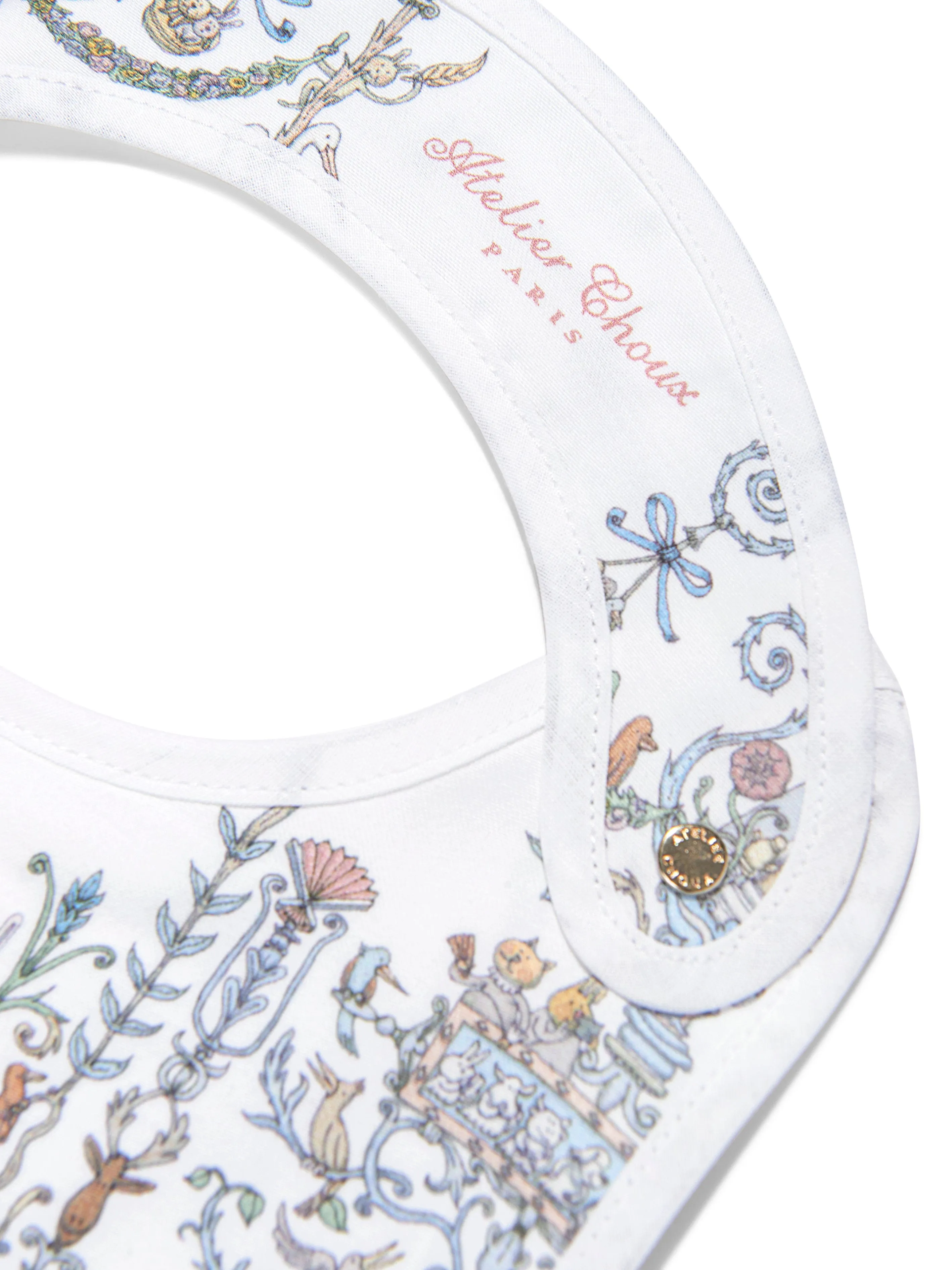 Atelier Choux Baby Satin Toile De Jouy Atelier Choux & Caitlin Wilson Bib in Blue