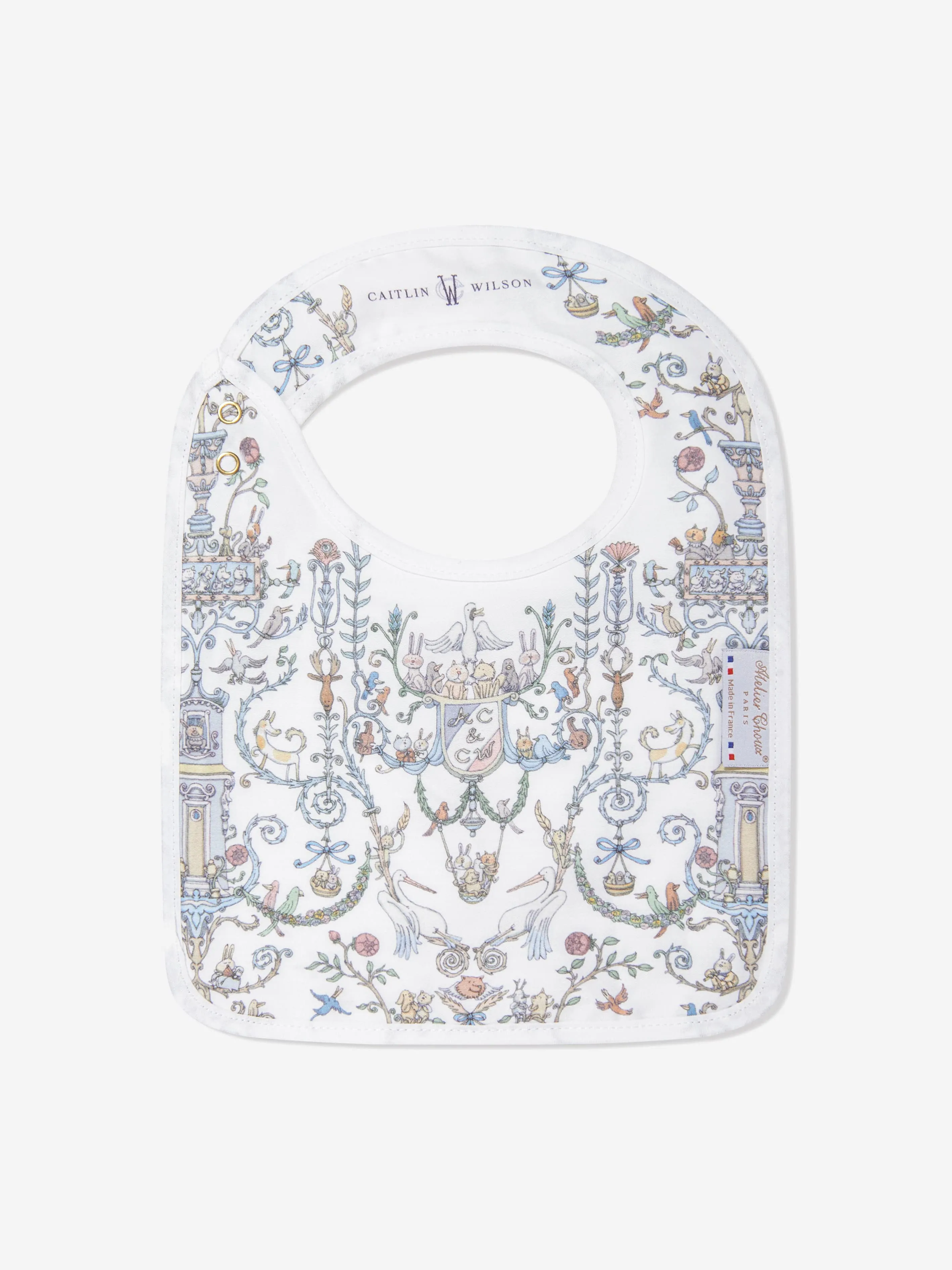 Atelier Choux Baby Satin Toile De Jouy Atelier Choux & Caitlin Wilson Bib in Blue