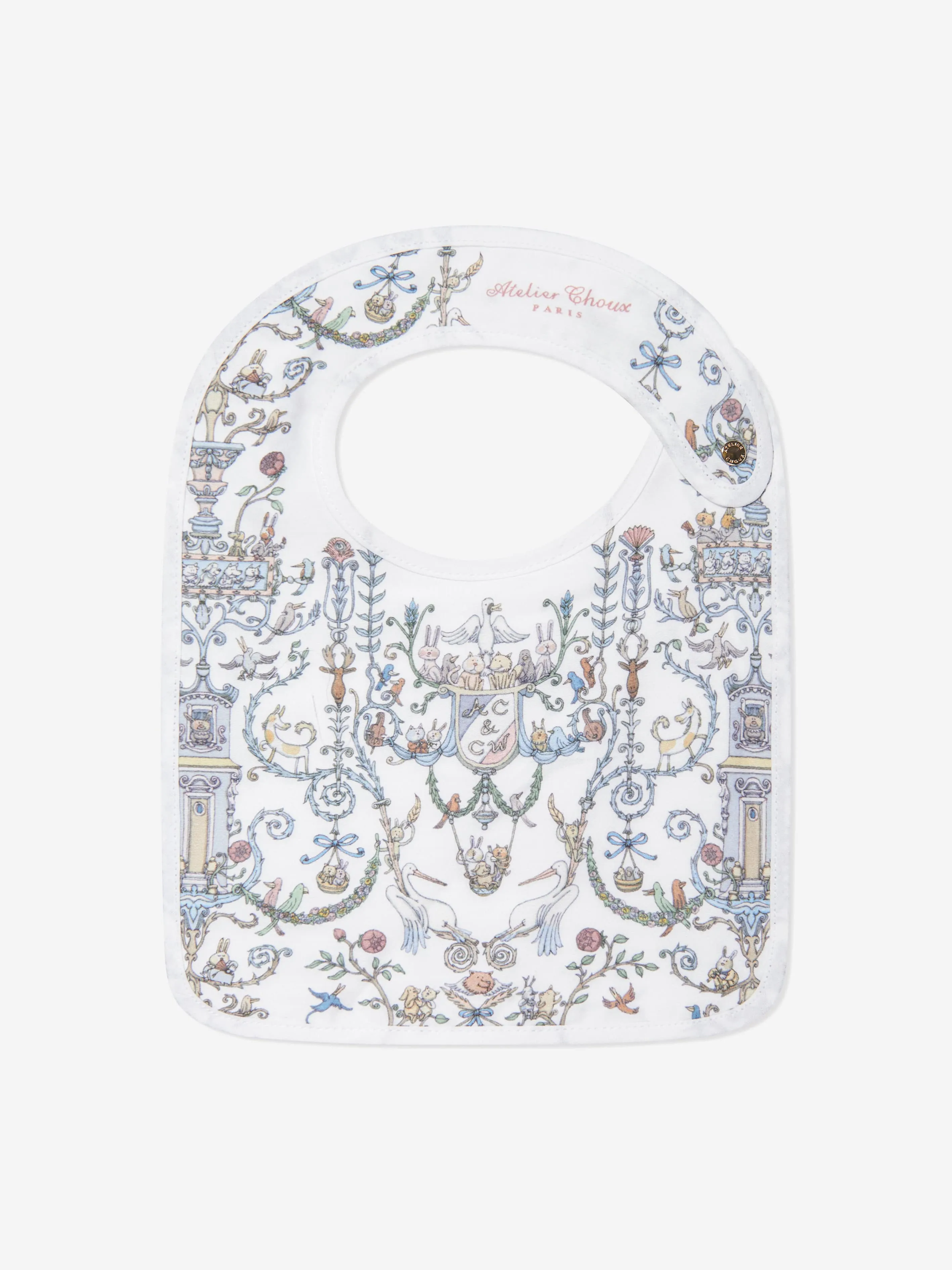 Atelier Choux Baby Satin Toile De Jouy Atelier Choux & Caitlin Wilson Bib in Blue