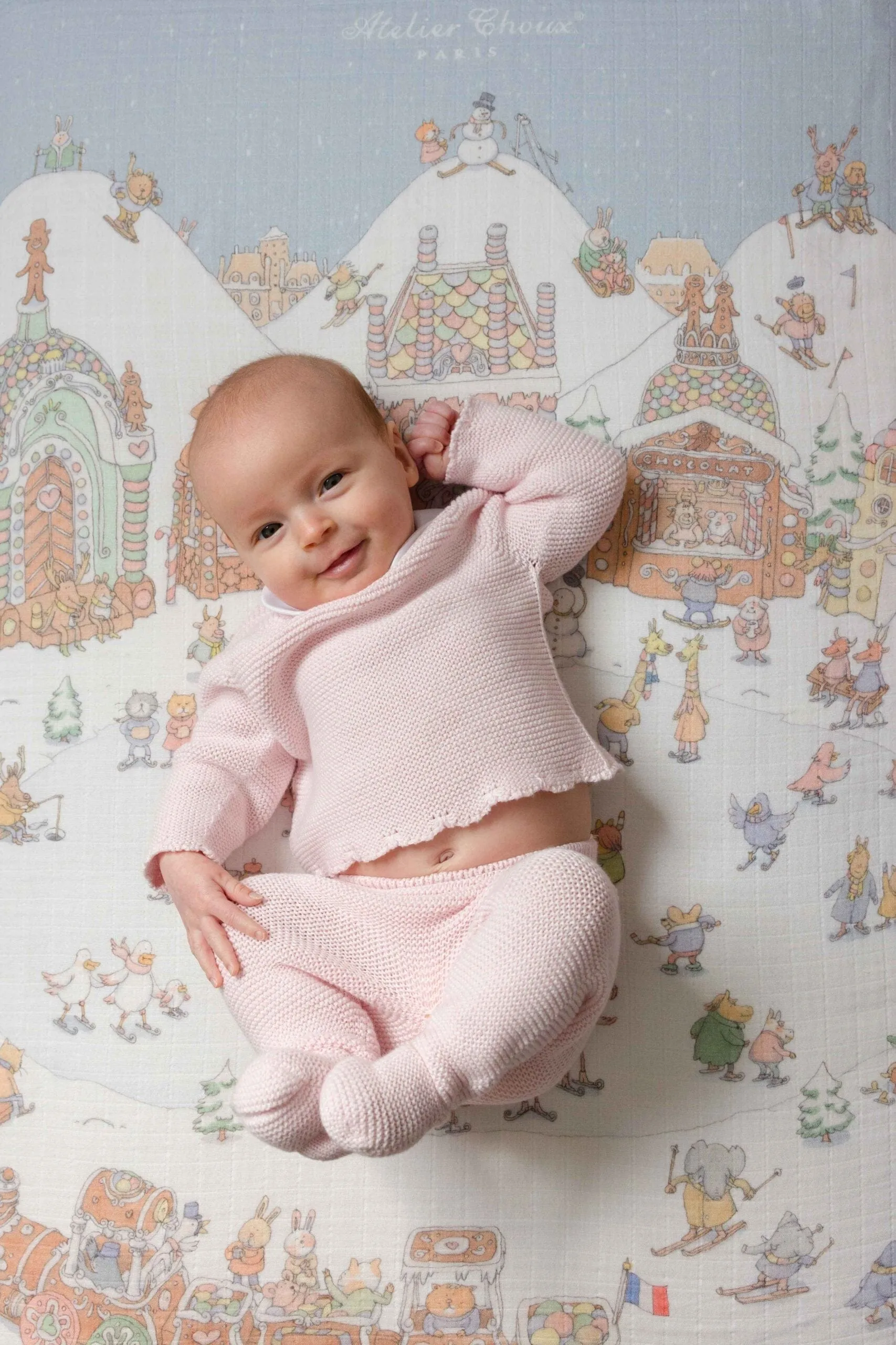 Atelier Choux Baby Winter Wonderland Swaddle in Multicolour (100cm)