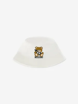 Baby Bear Bucket Hat with Gift Box in White