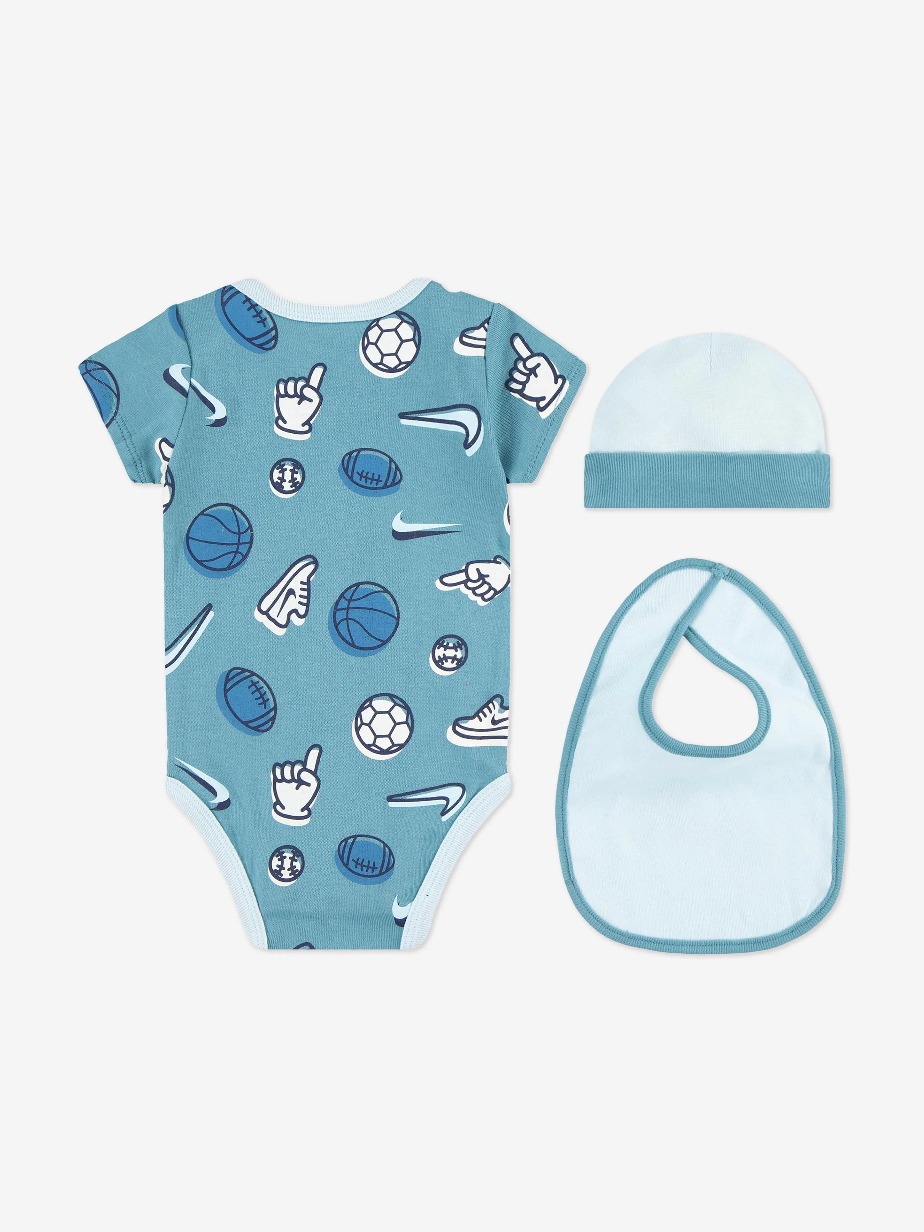 Baby Boys 3 Piece Bodysuit Set in Blue