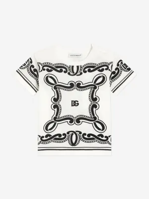 Baby Boys Bandana Print T-Shirt in White