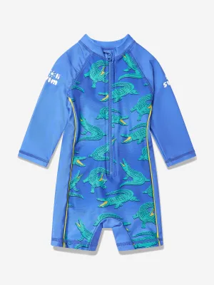 Baby Boys Crocodile Sun Suit in Blue (UPF50 )