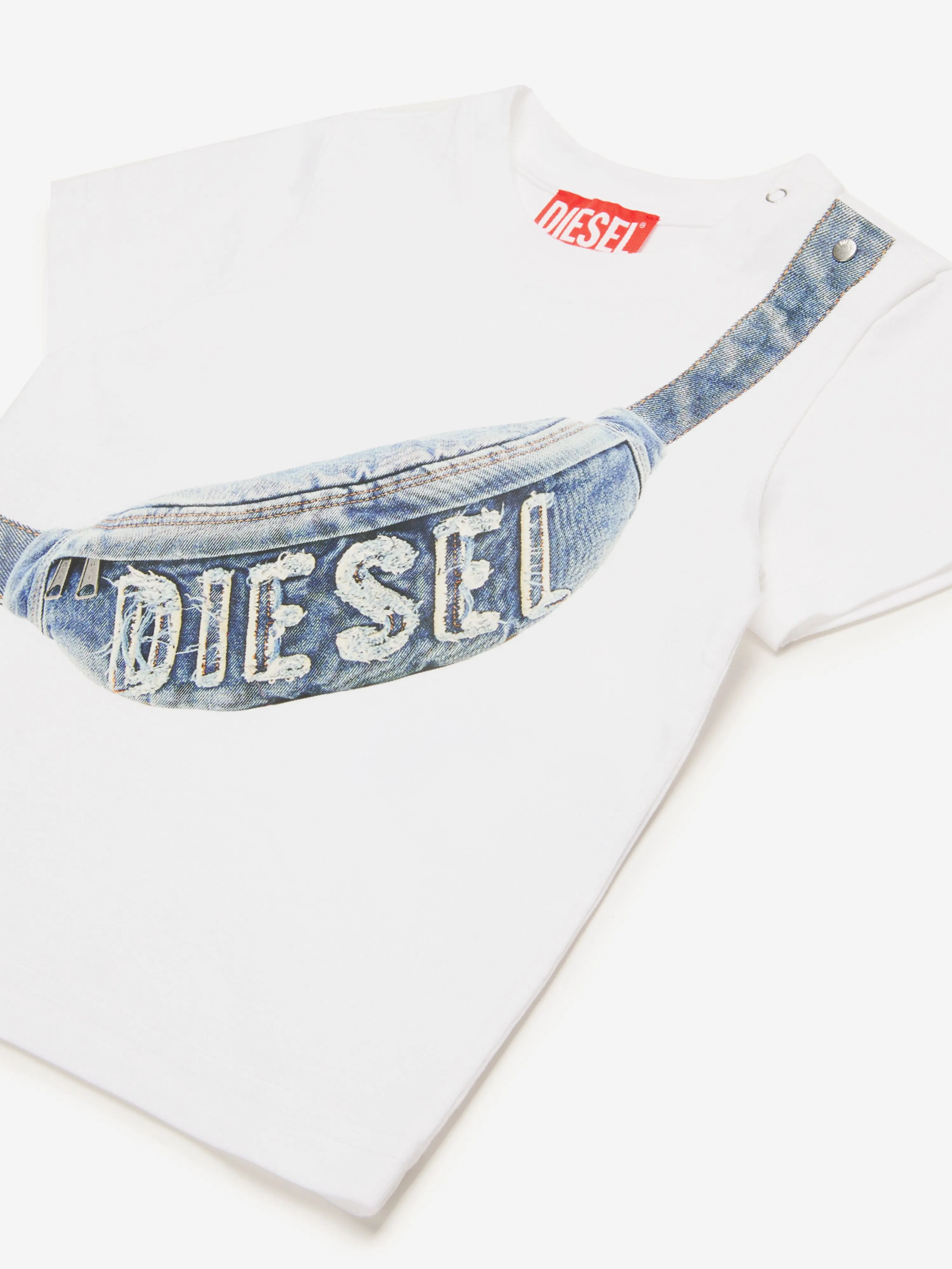 Baby Boys Crossbody Bag Print T-Shirt in White