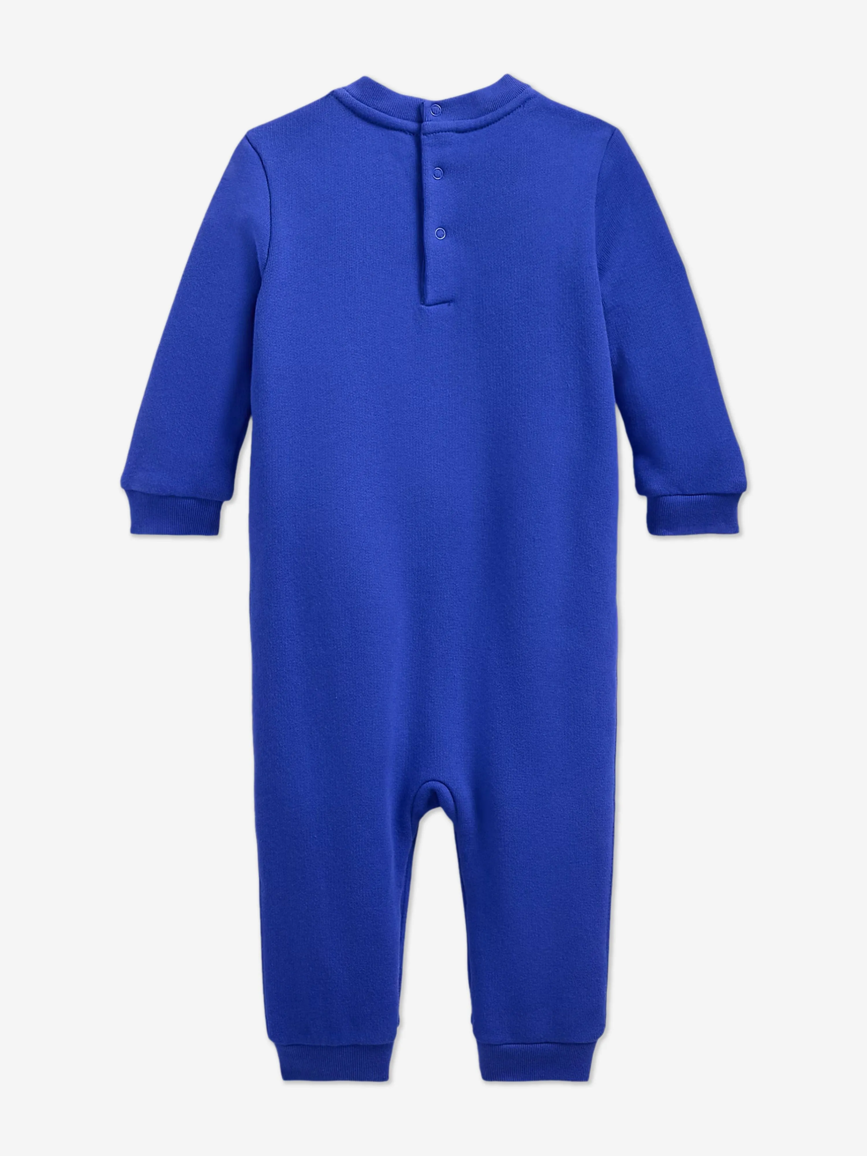 Baby Boys Polo Bear Fleece Coverall in Blue