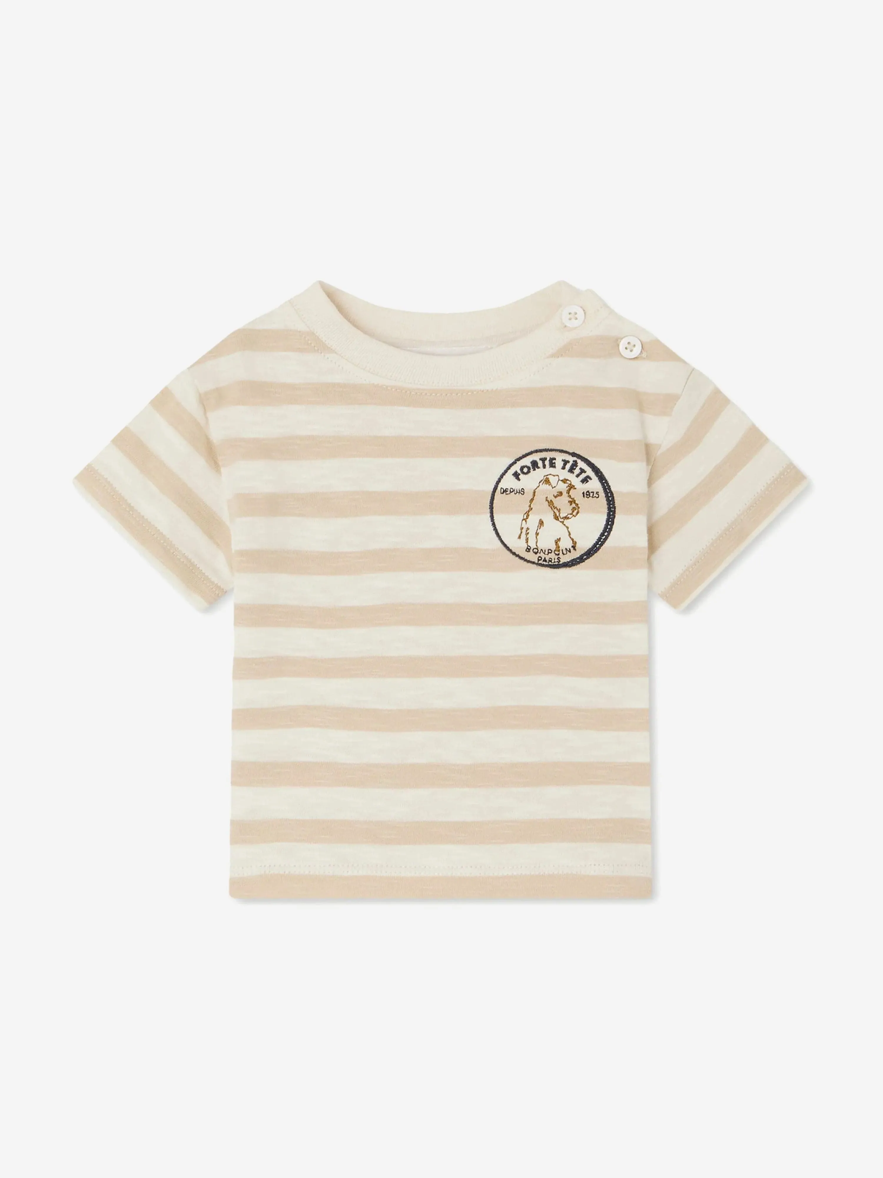 Baby Boys Striped Gaye T-Shirt in Beige