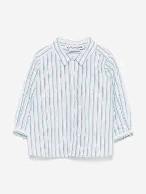 Baby Boys Striped Mico Shirt in Green