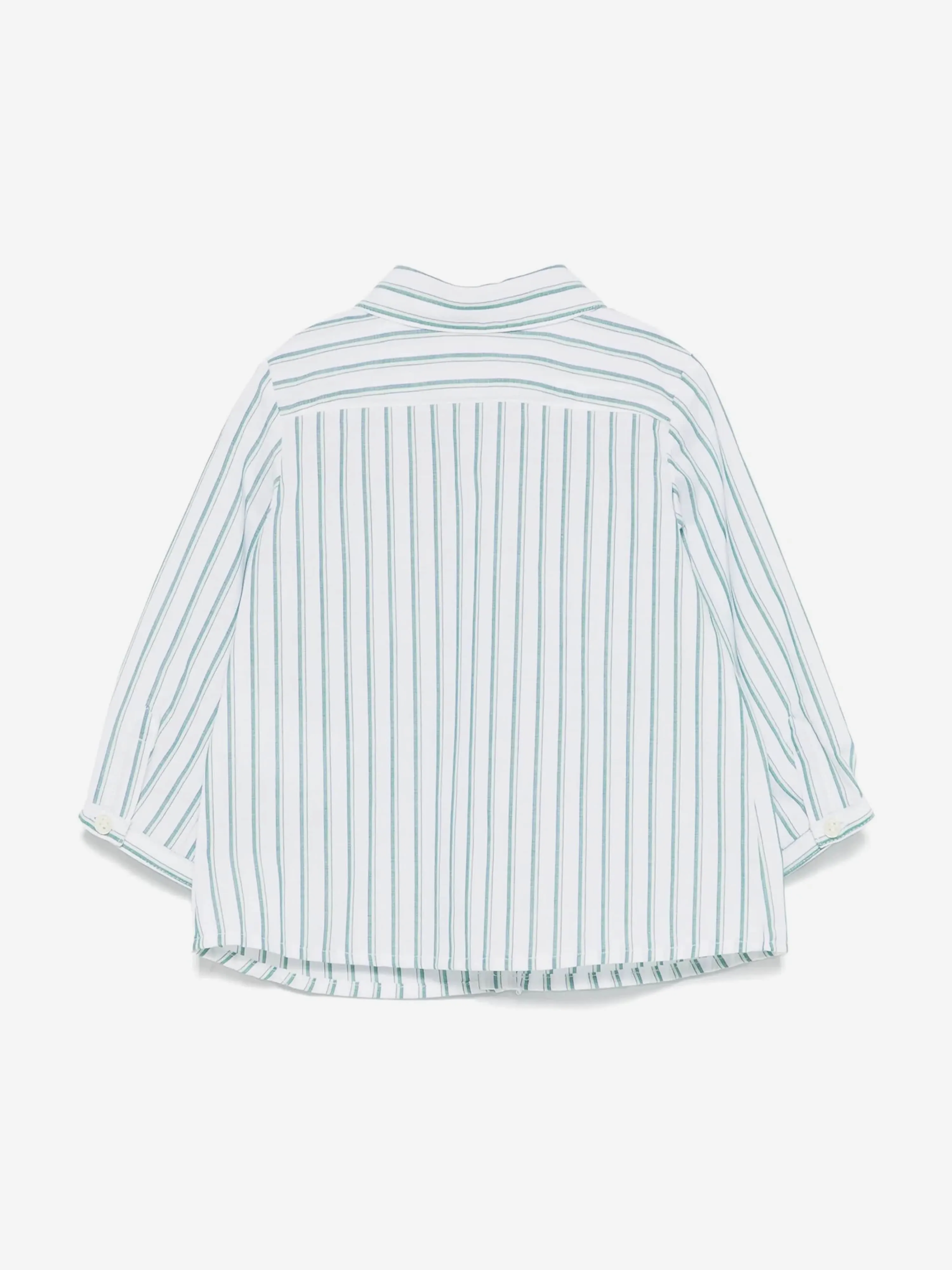 Baby Boys Striped Mico Shirt in Green