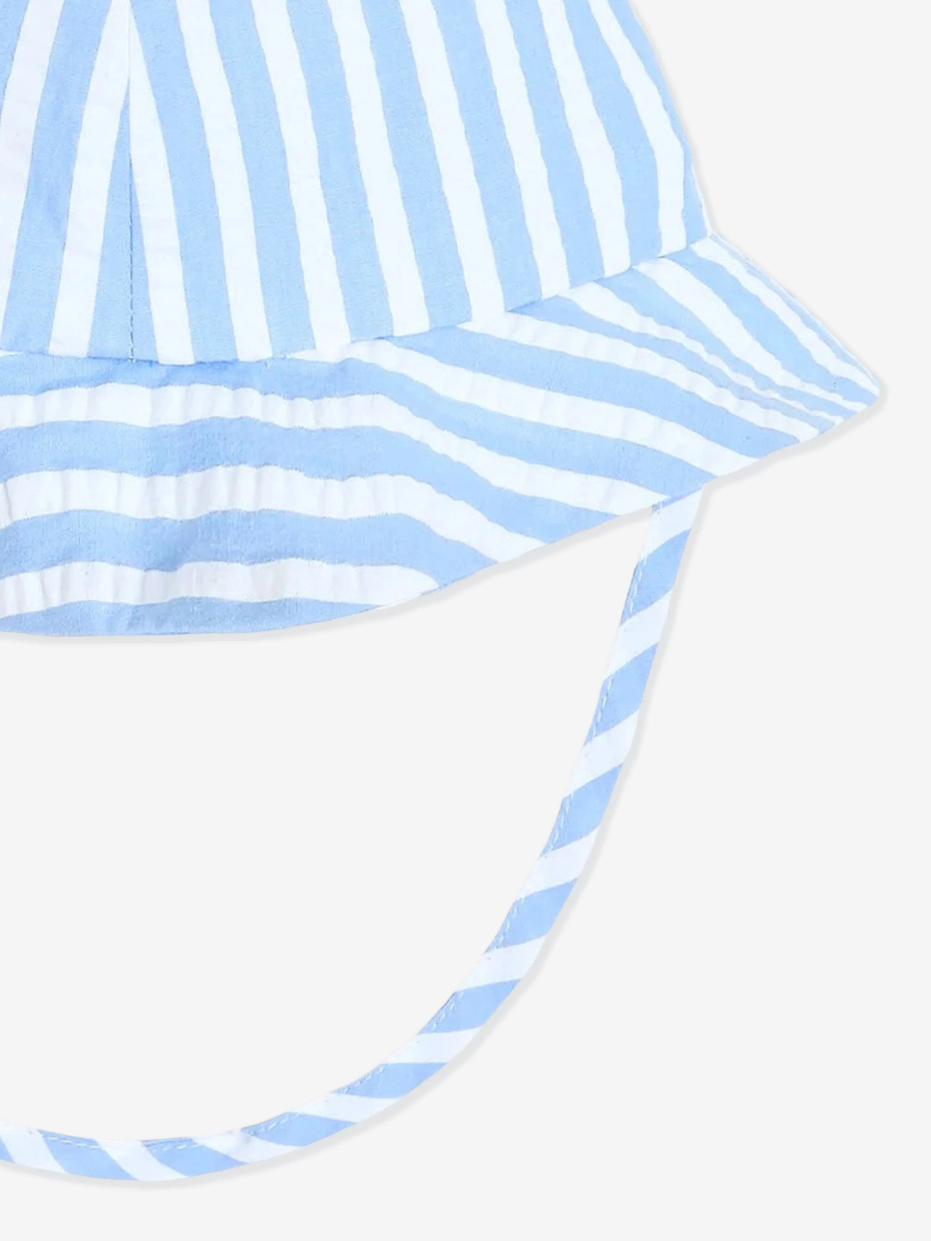 Baby Boys Striped Seersucker Hat in Blue