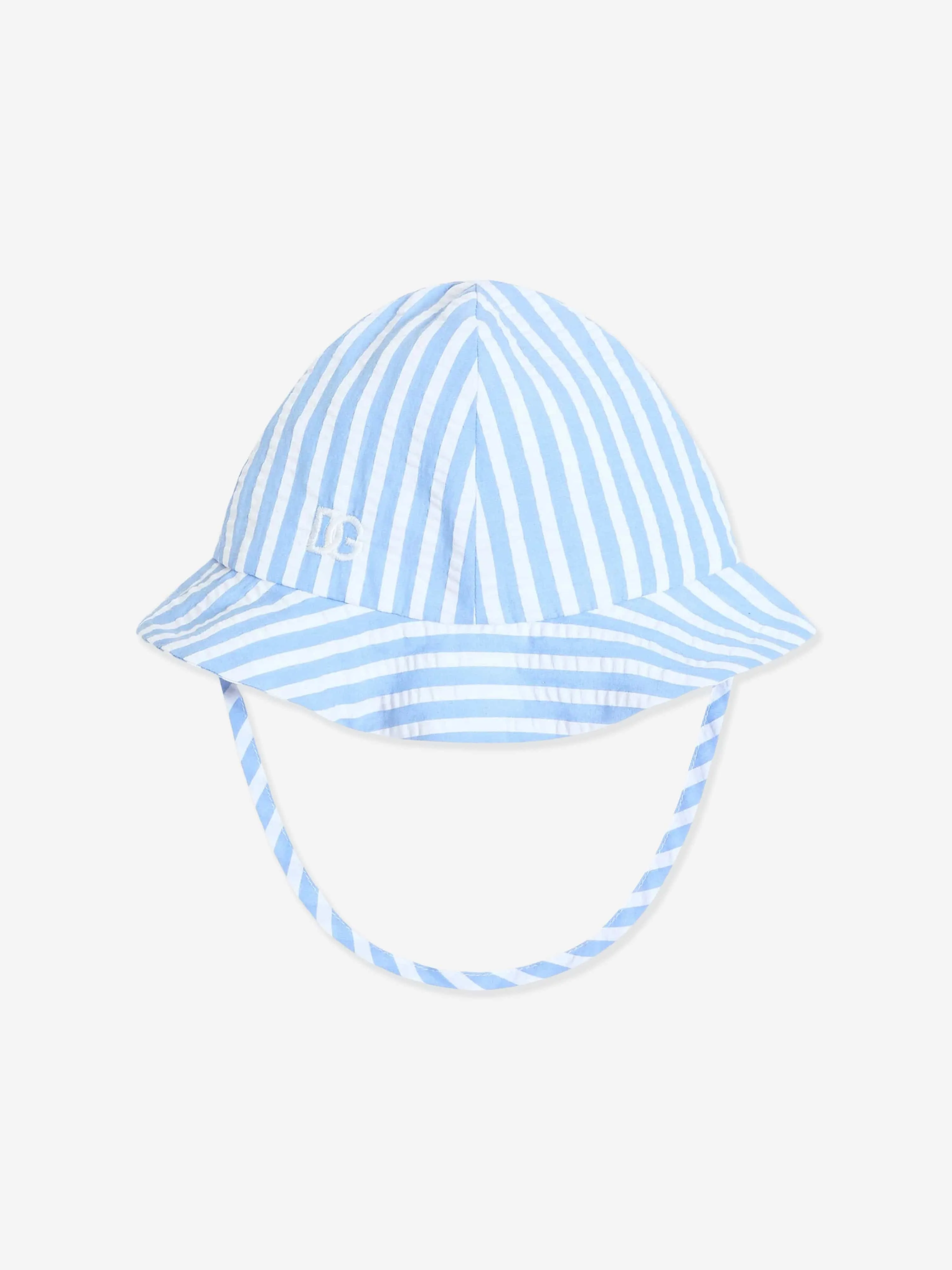 Baby Boys Striped Seersucker Hat in Blue
