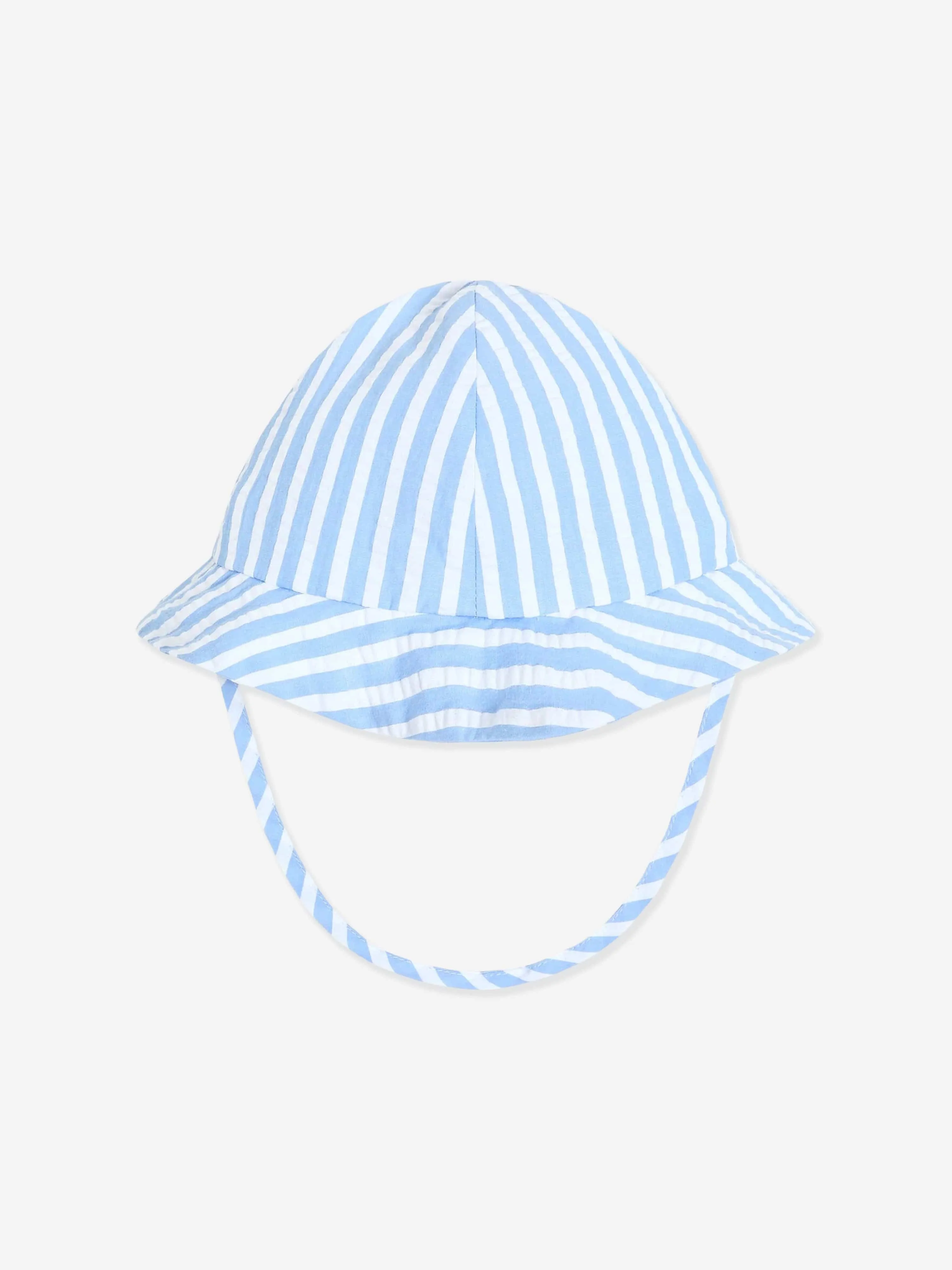 Baby Boys Striped Seersucker Hat in Blue