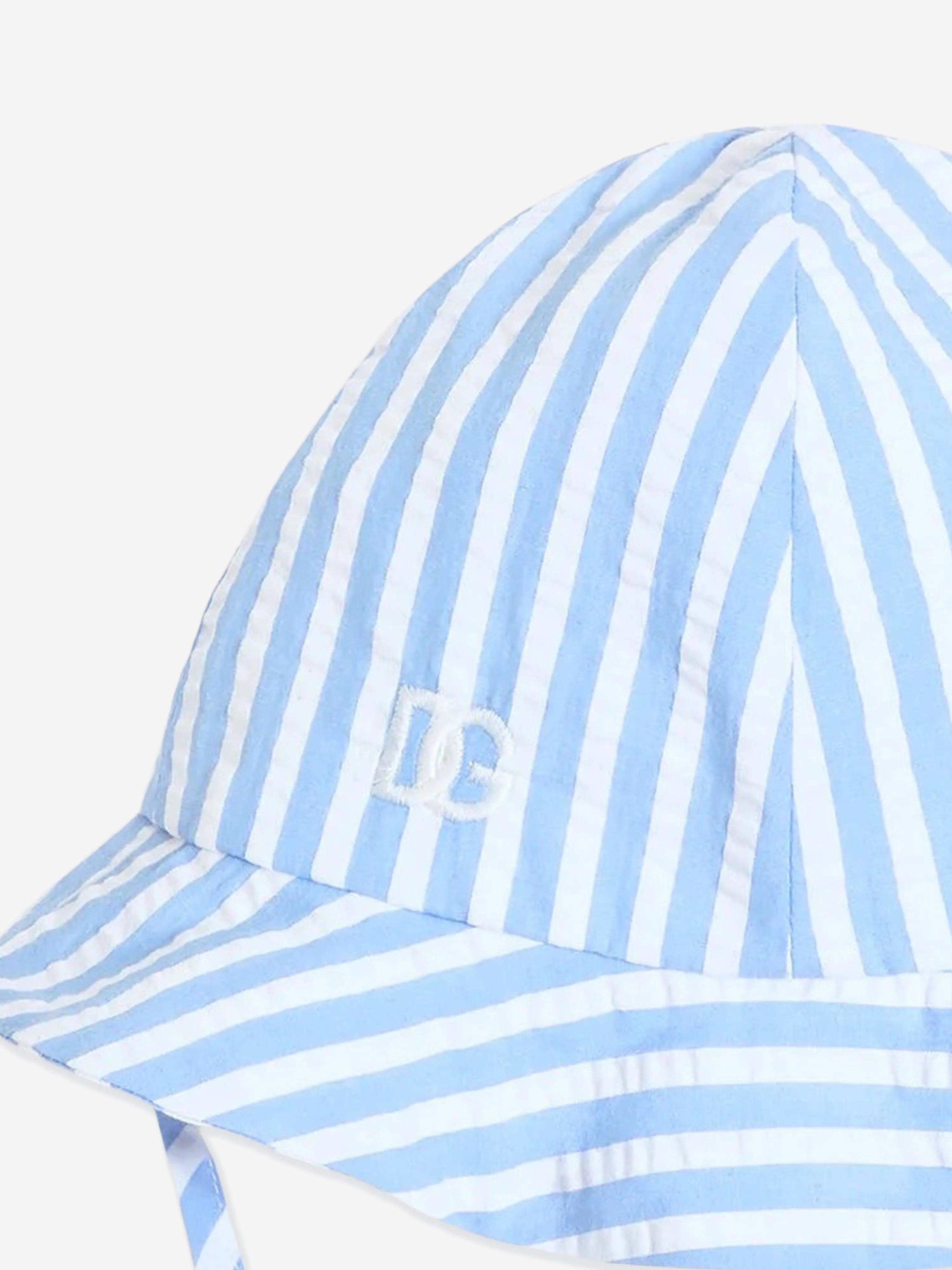 Baby Boys Striped Seersucker Hat in Blue