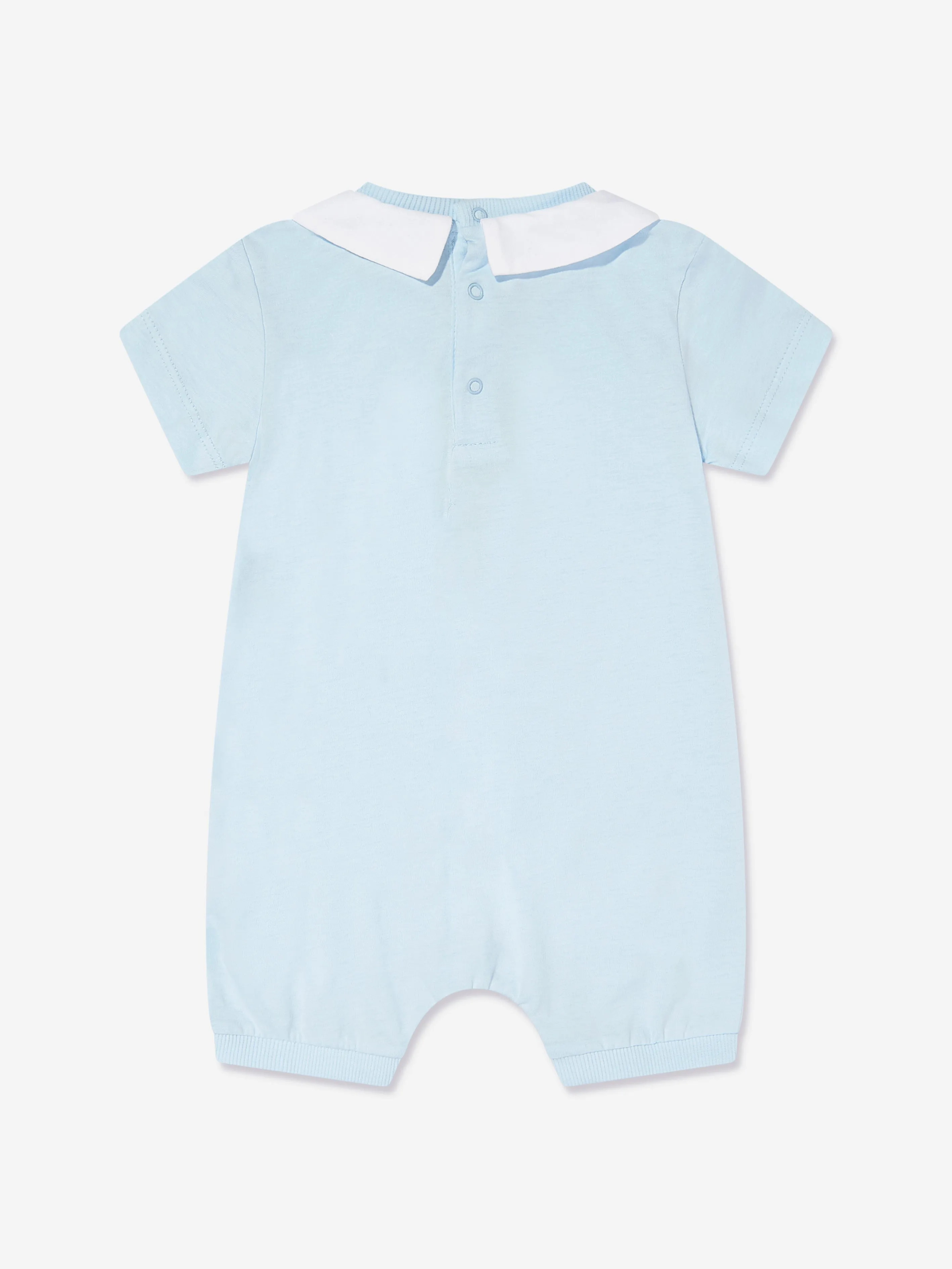 Baby Boys Teddy Bear Logo Romper in Blue
