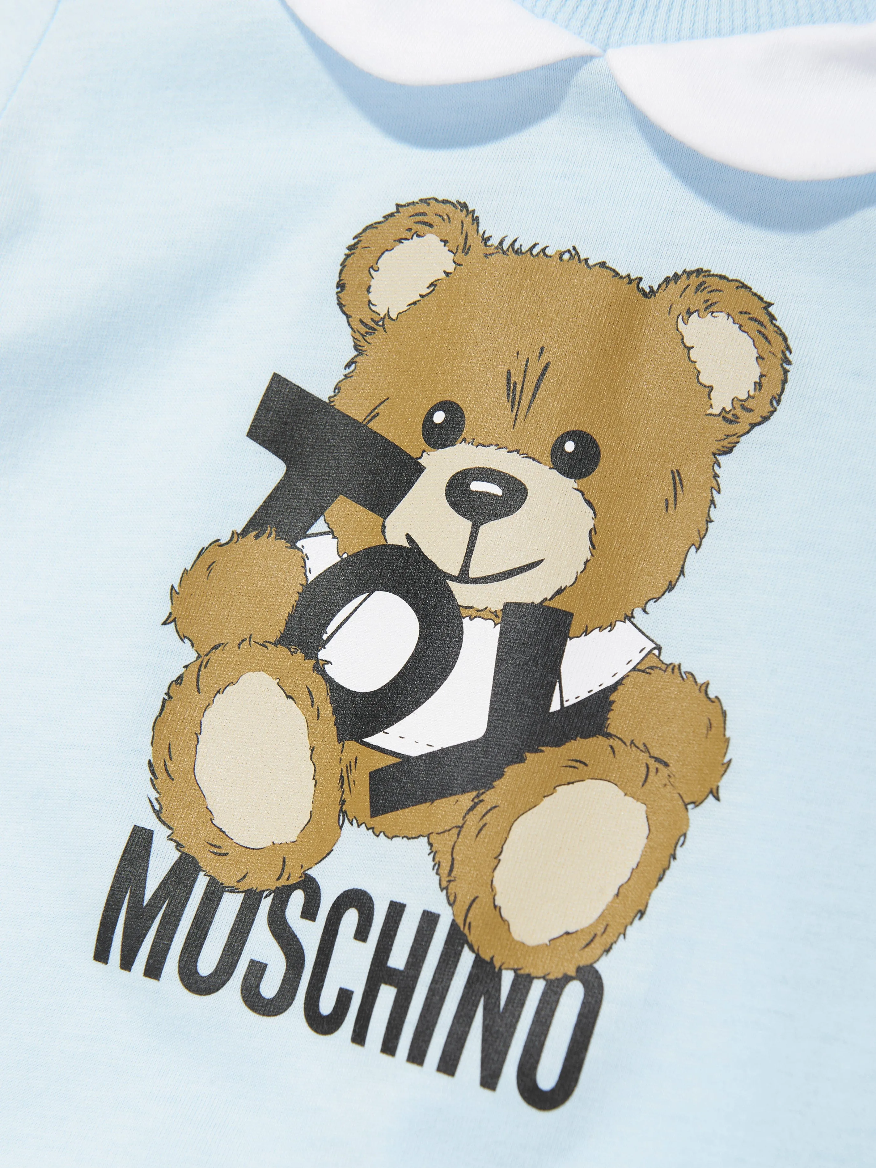 Baby Boys Teddy Bear Logo Romper in Blue