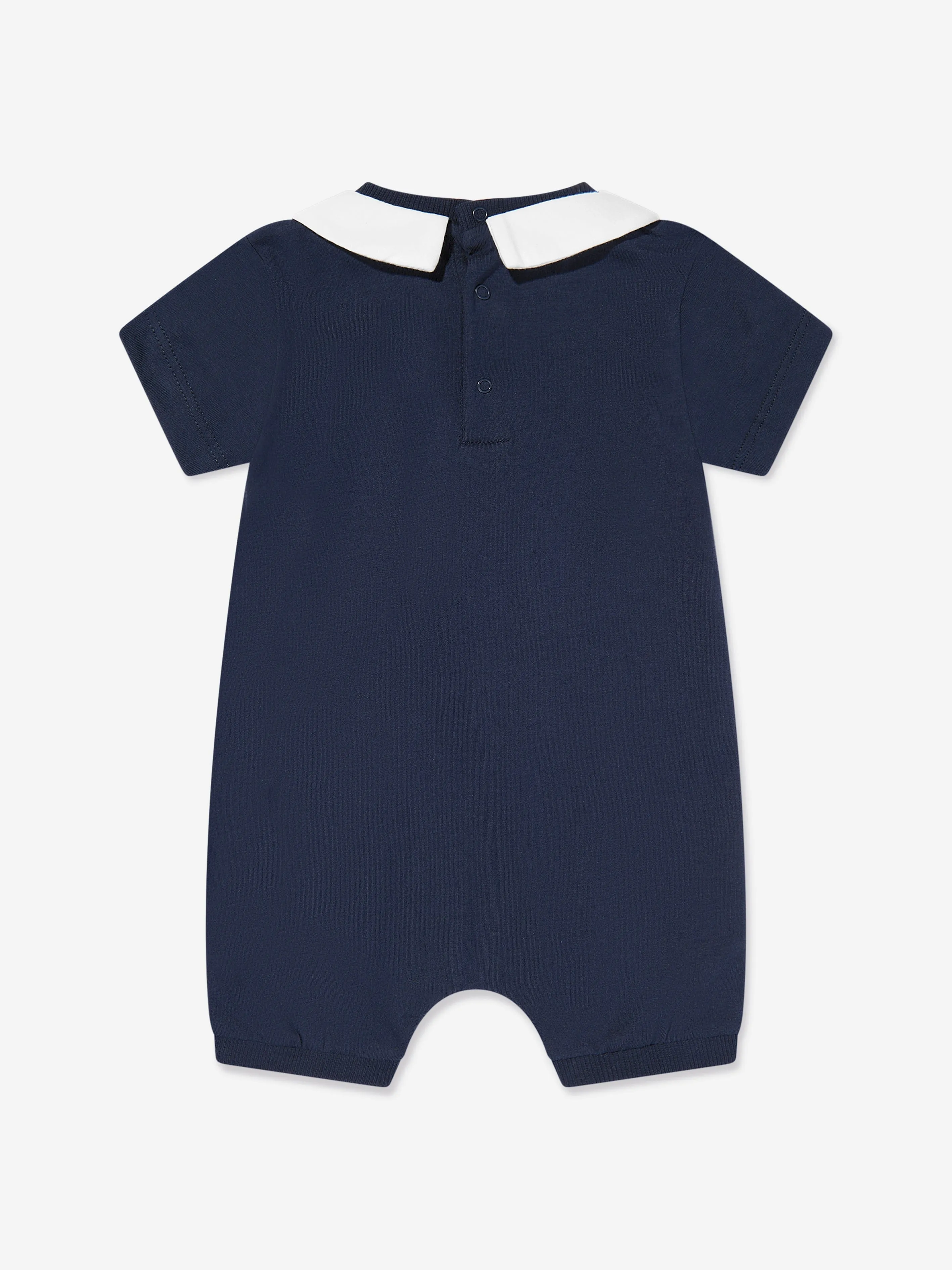 Baby Boys Teddy Bear Logo Romper in Navy
