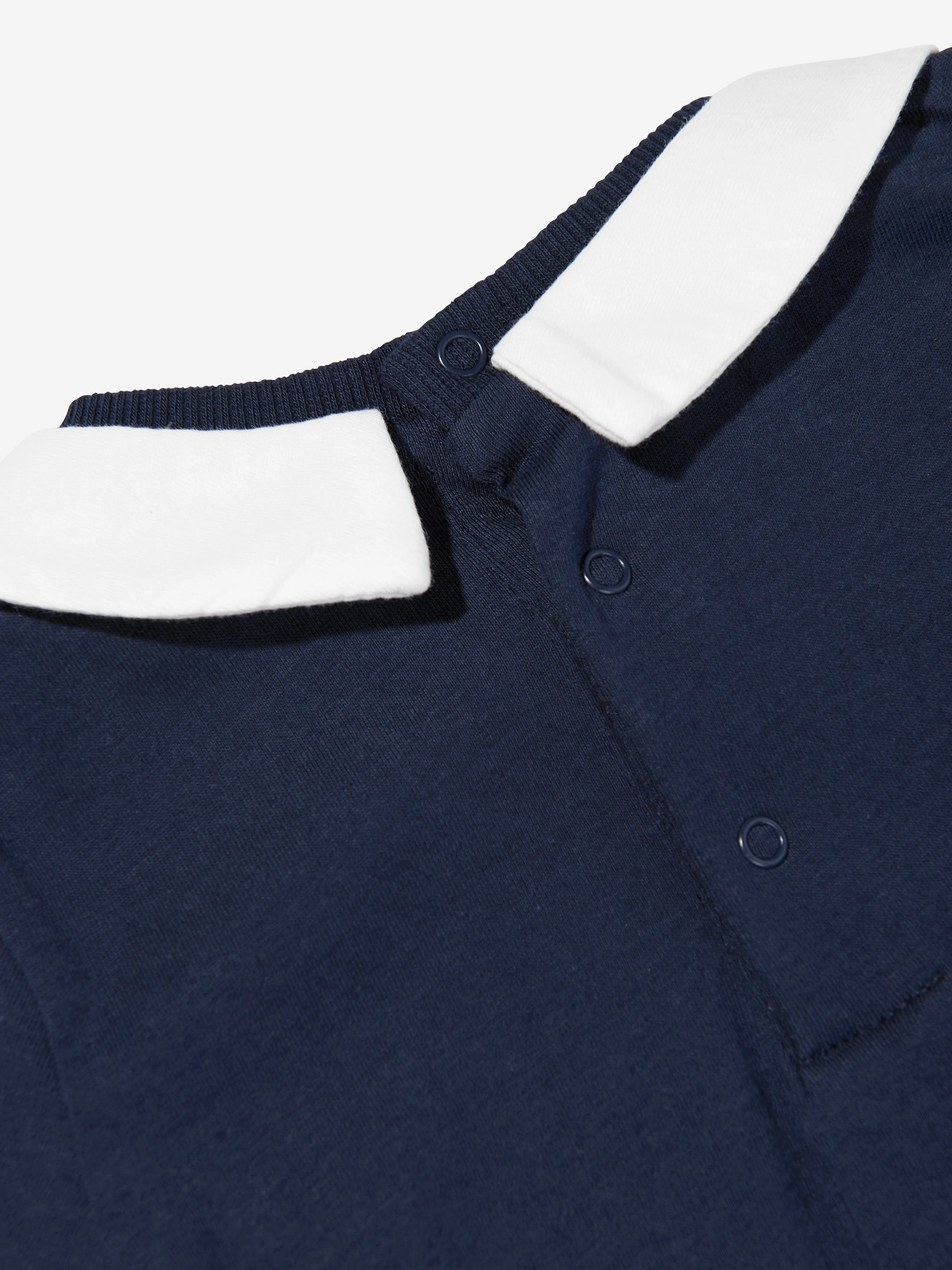 Baby Boys Teddy Bear Logo Romper in Navy
