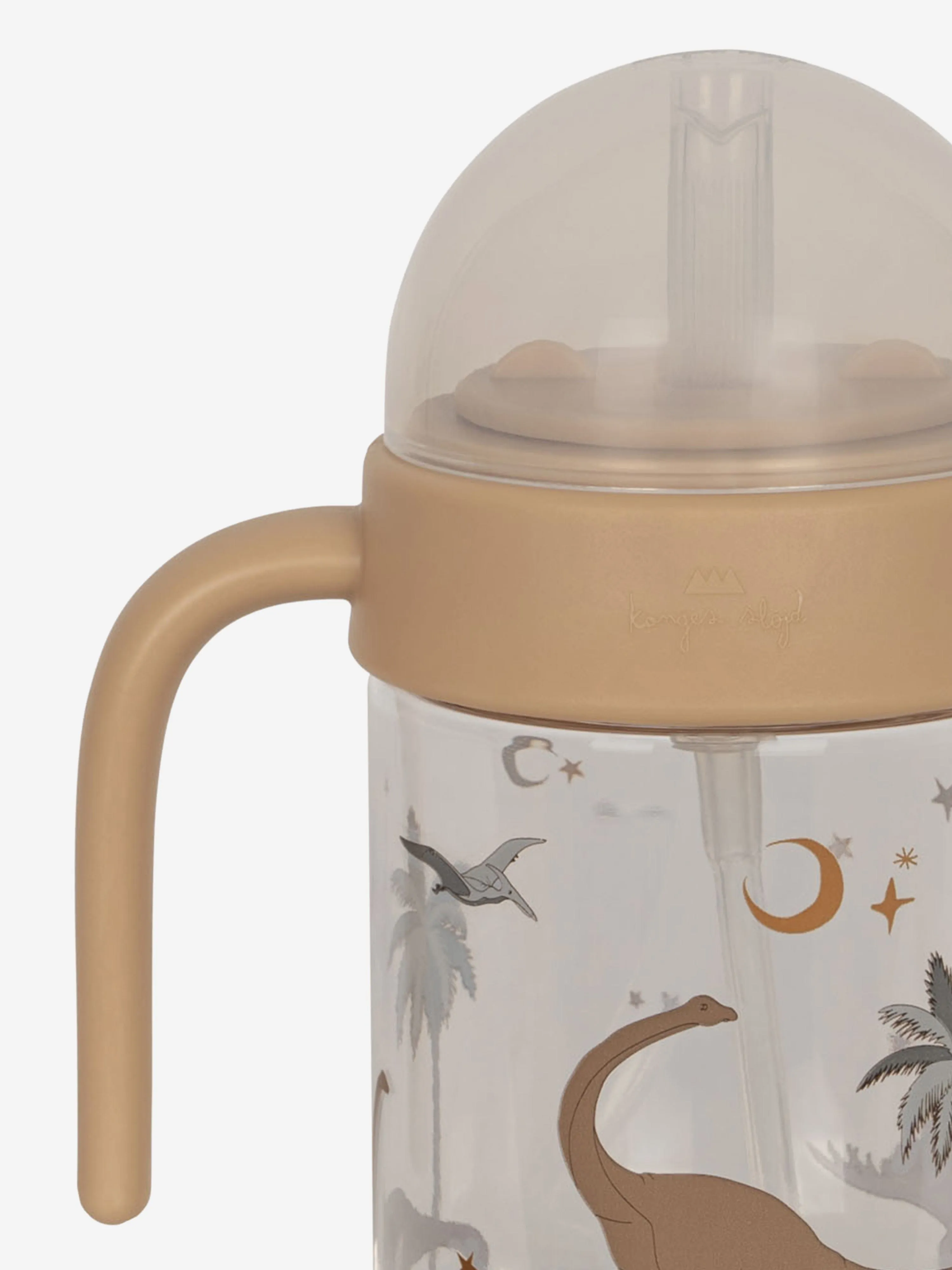 Baby Dino Bottle with Handle in Beige (15cm)