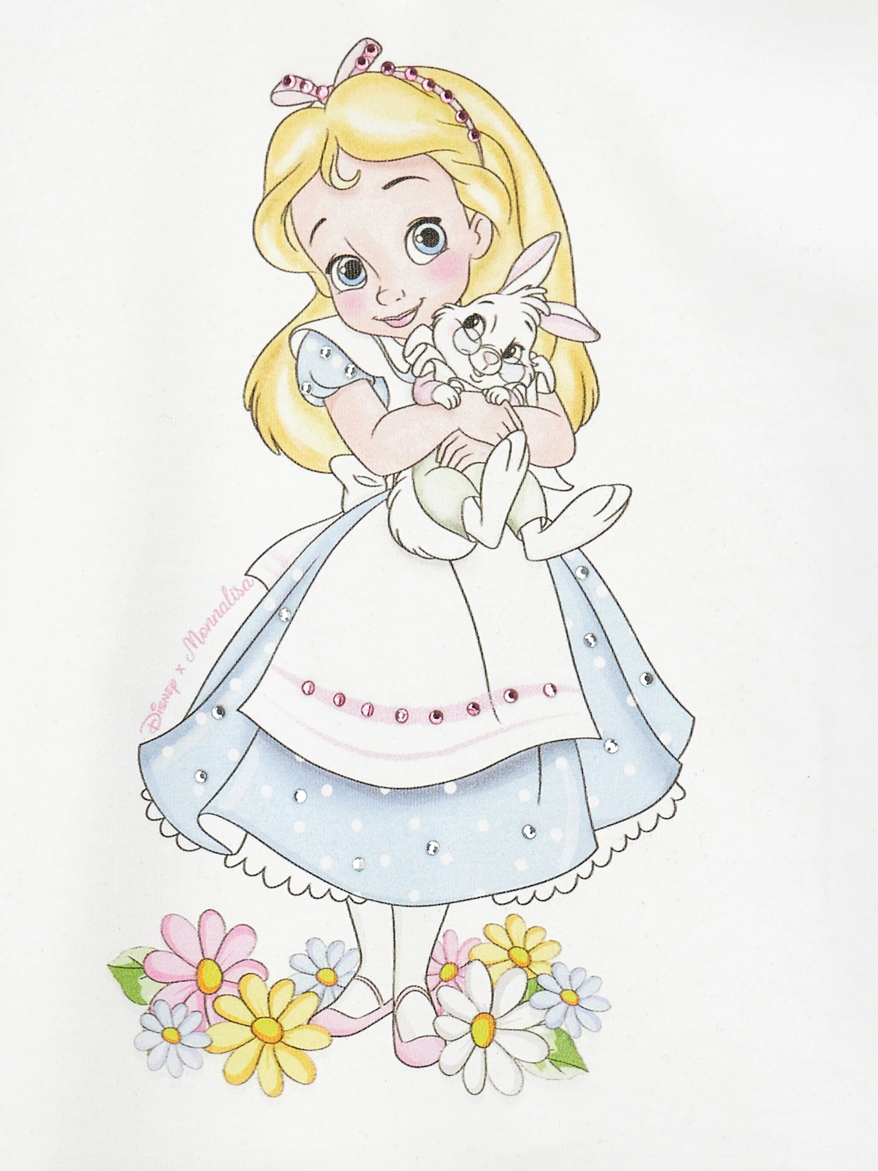 Baby Girls Alice In Wonderland T-Shirt in White