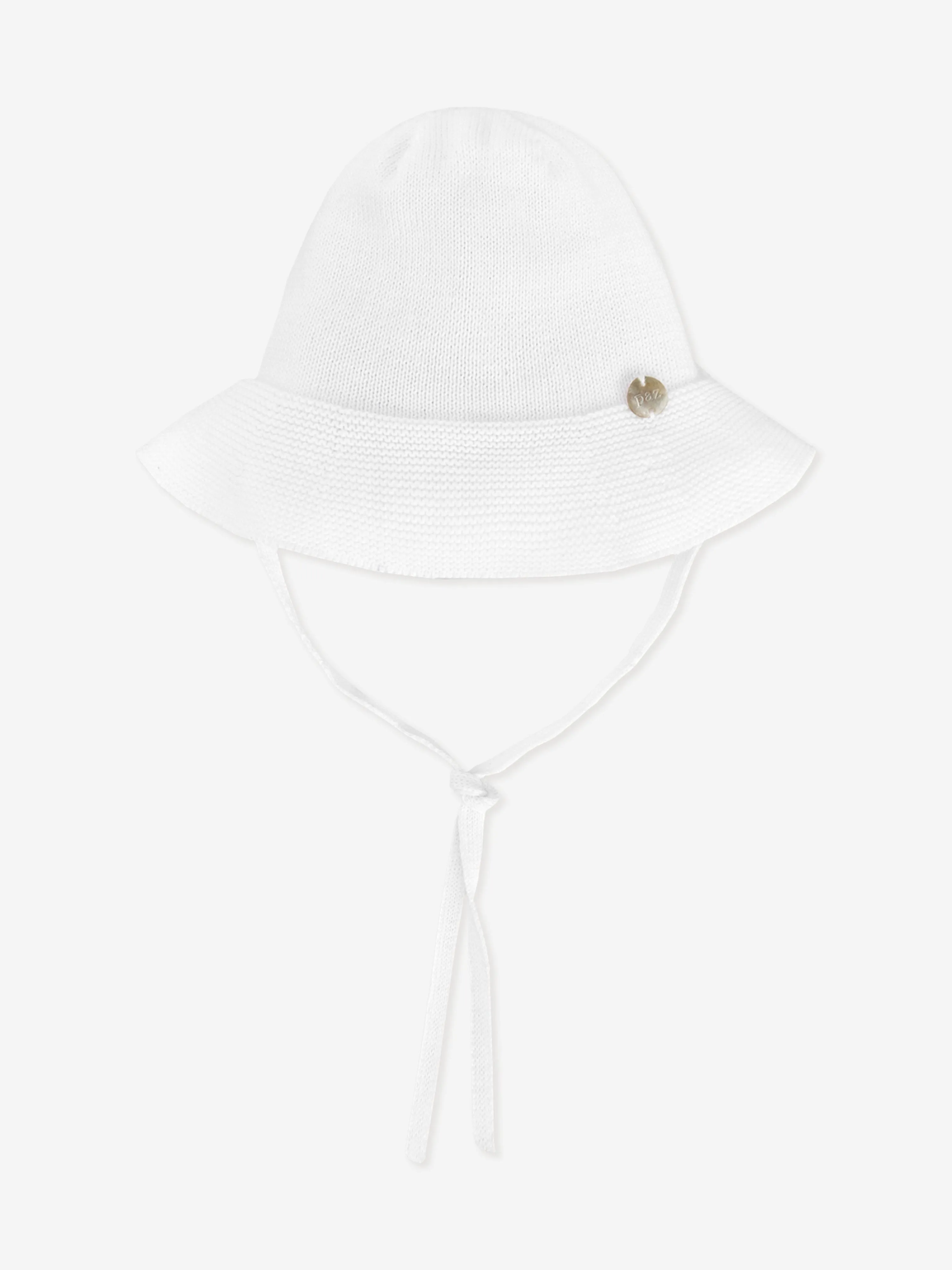 Baby Girls Cotton Hat in White