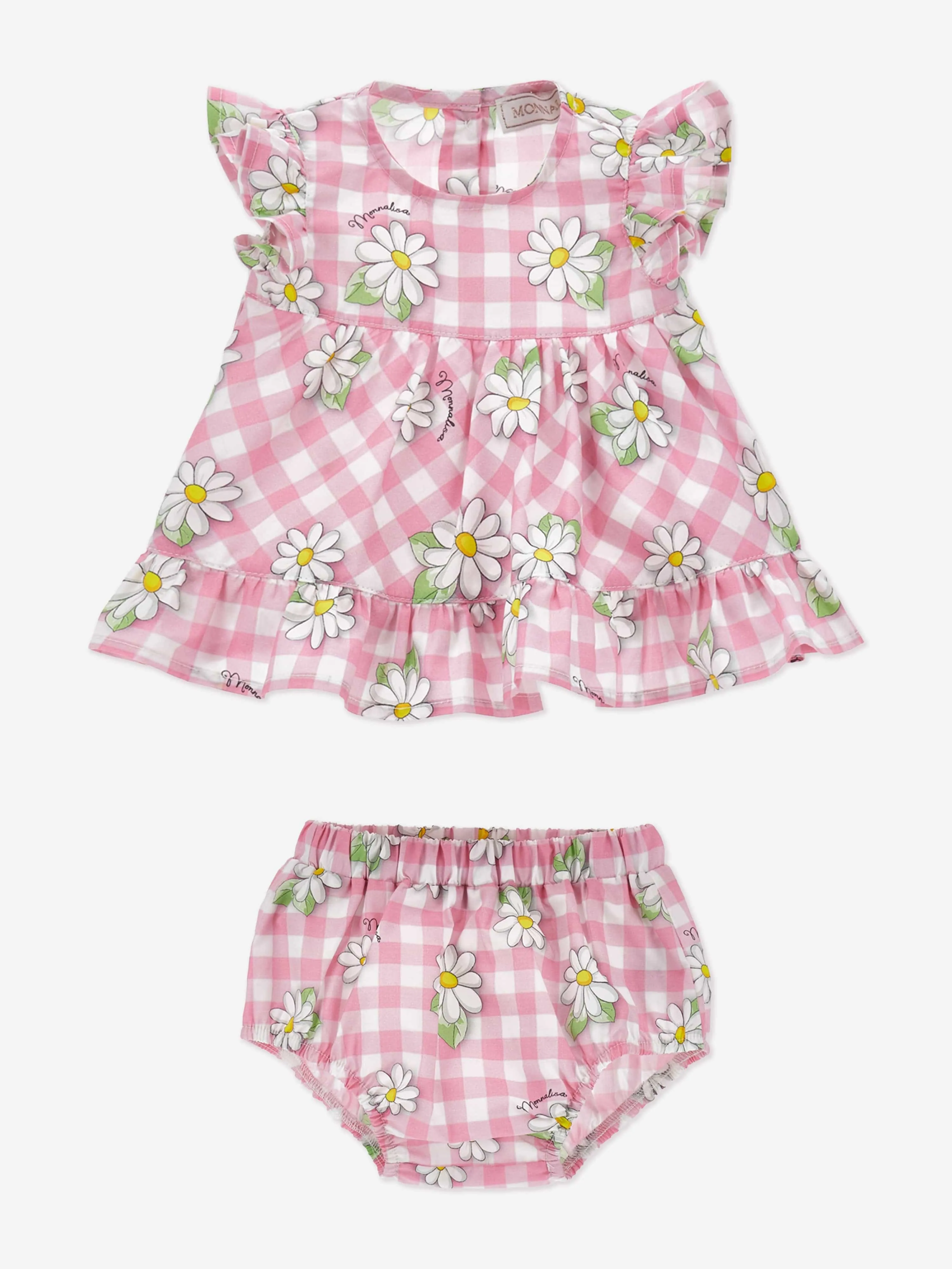Baby Girls Daisy Dress and Bloomers Set in Pink