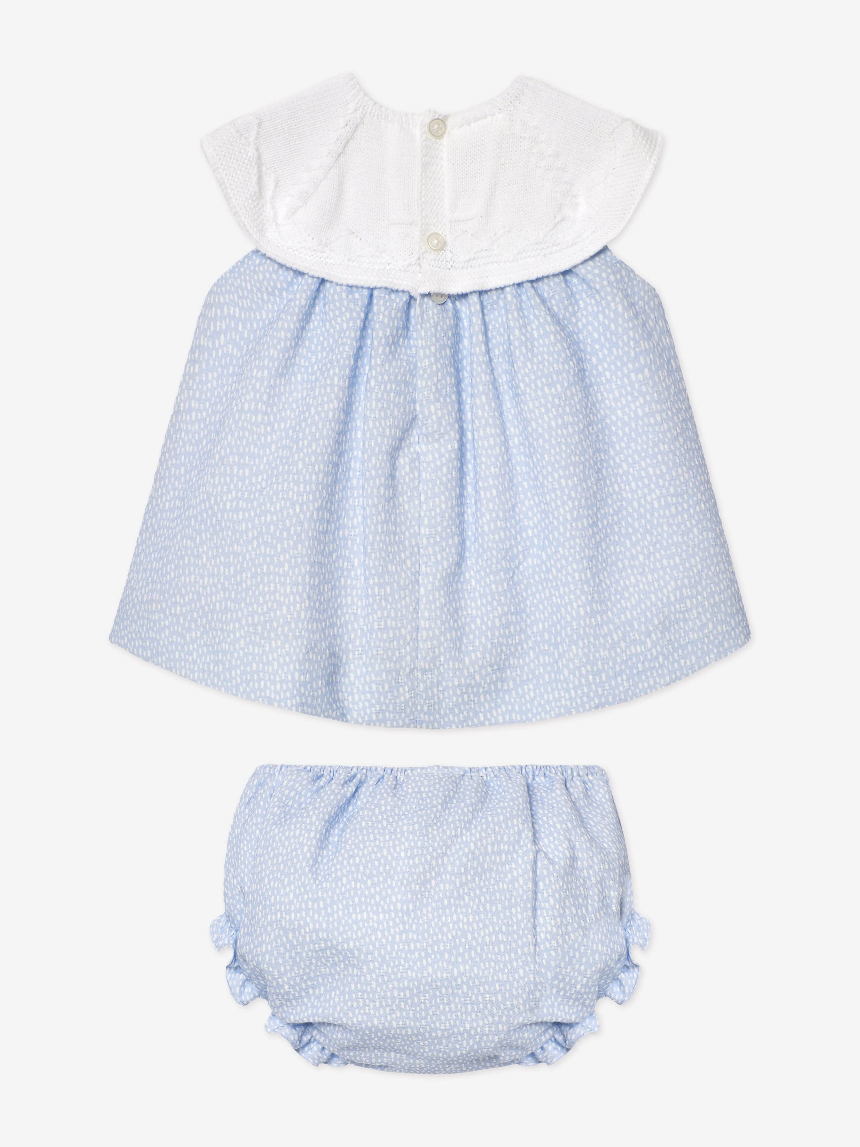 Baby Girls Dress and Bloomers Set in Blue
