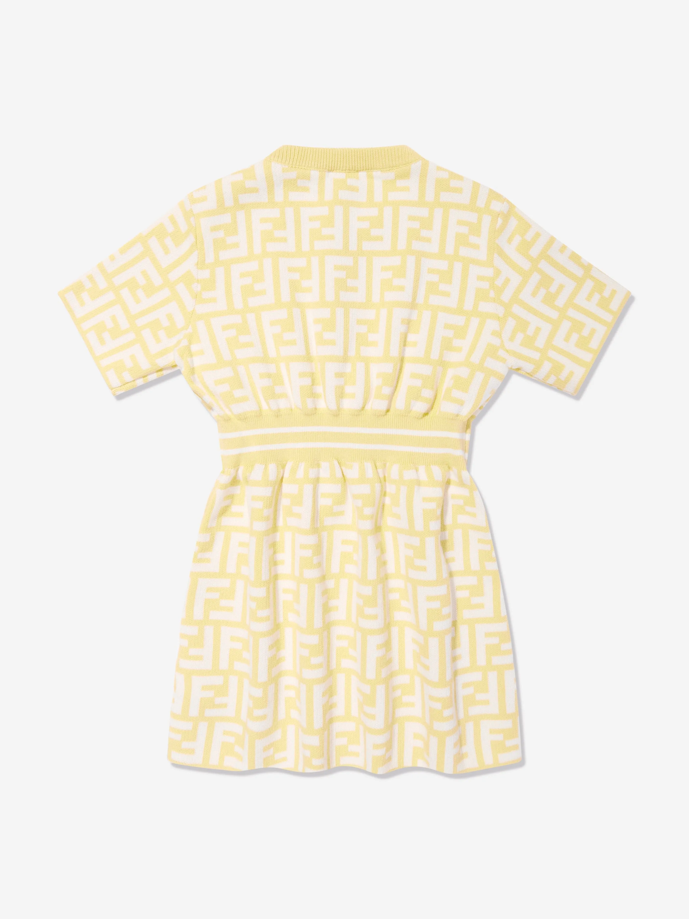 Baby Girls FF Logo Knit Dress in Yellow