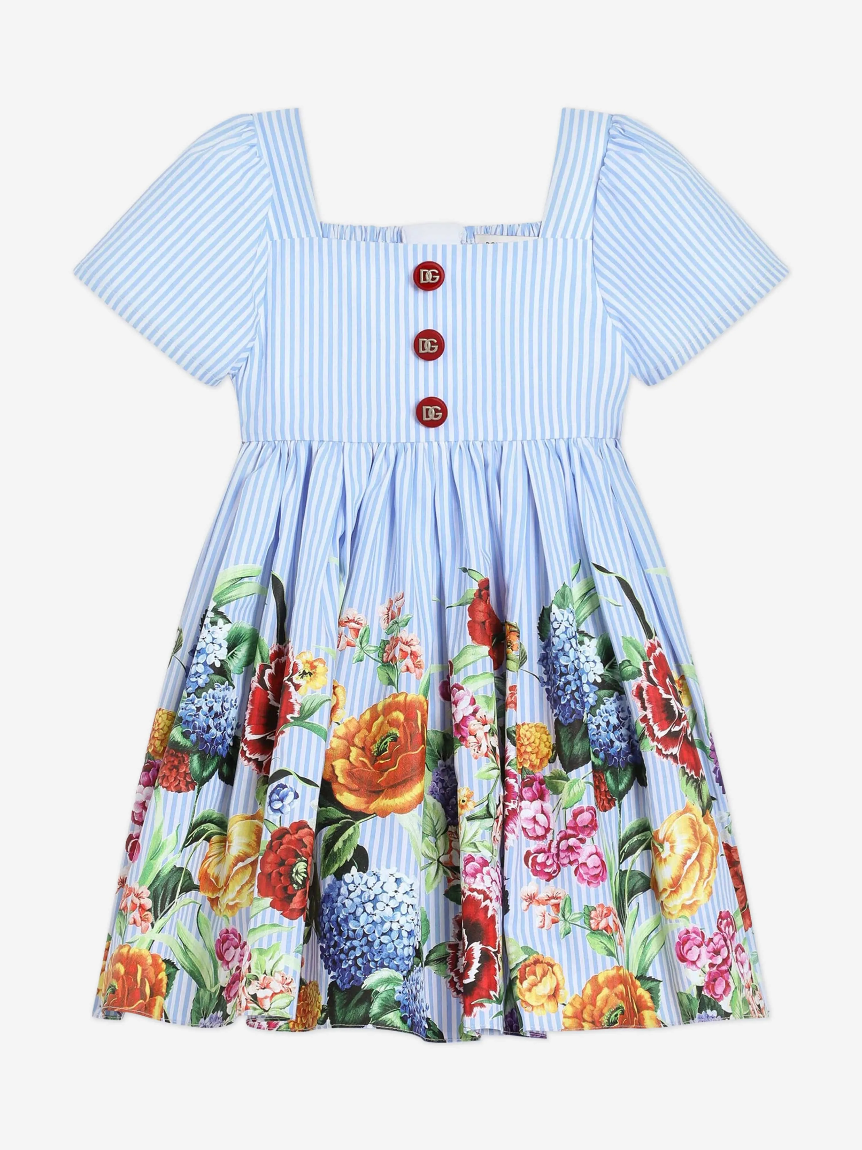 Baby Girls Floral Print Dress Set in Multicolour