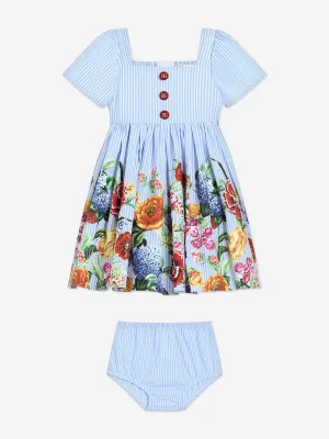 Baby Girls Floral Print Dress Set in Multicolour
