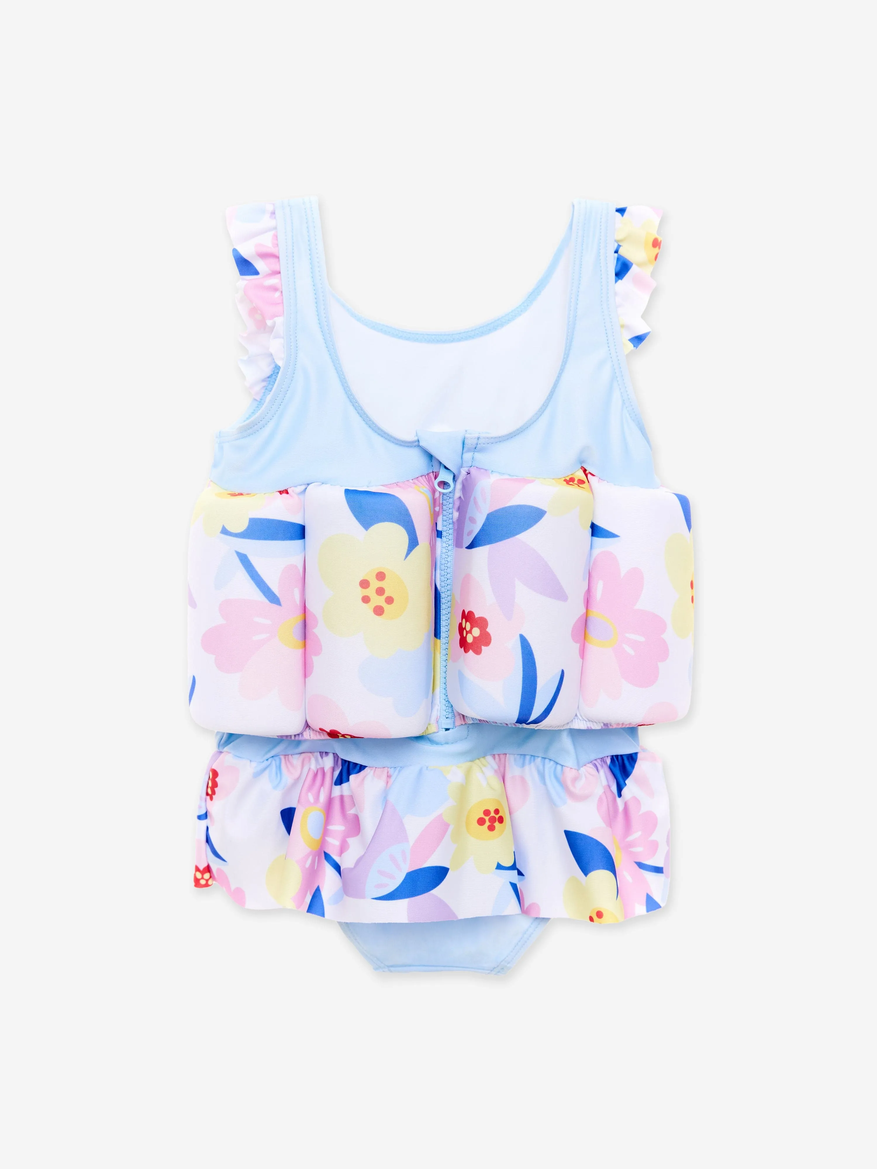Baby Girls Flower Float Suit in White (UPF50 )
