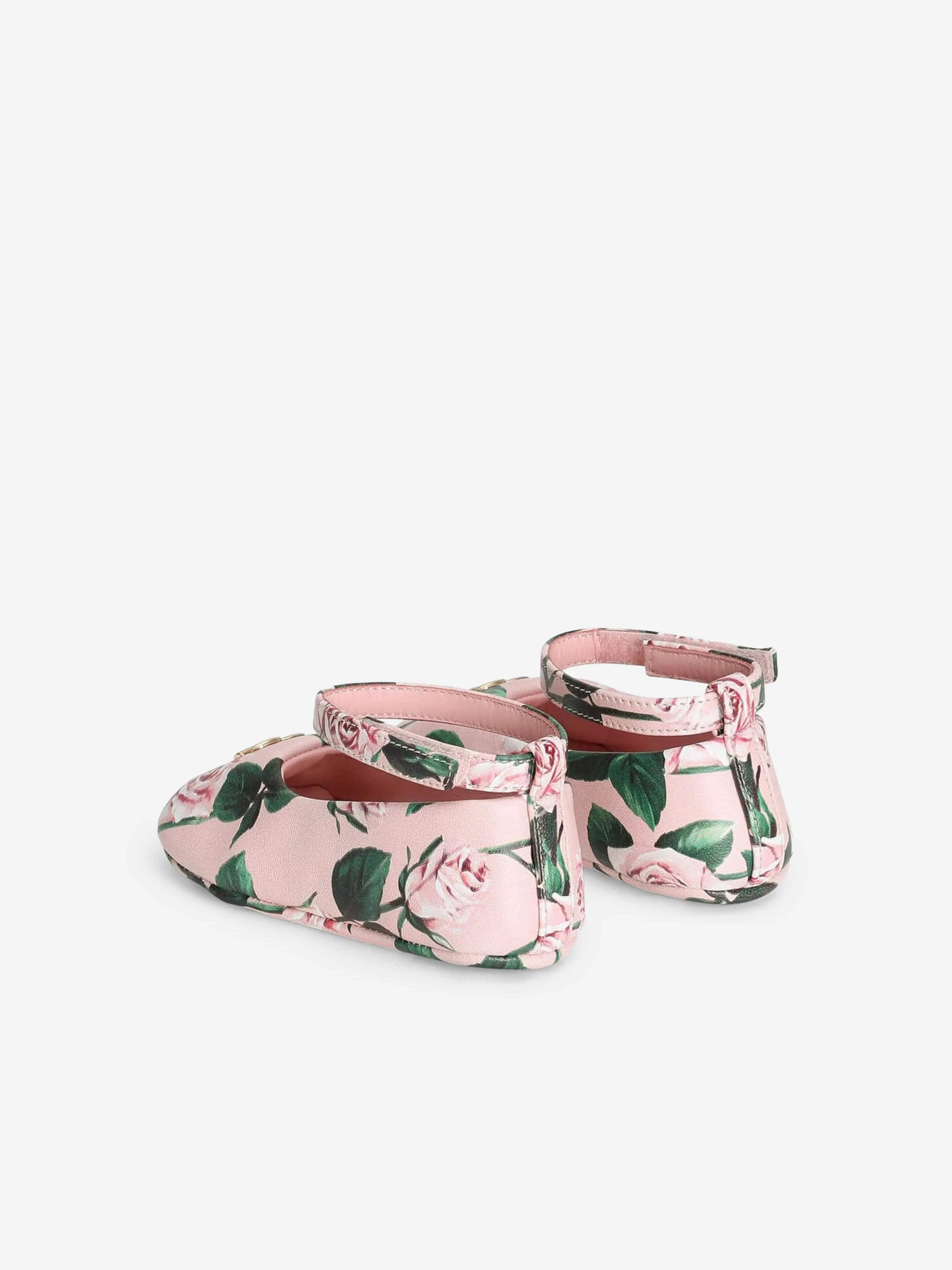 Baby Girls Leather Rose Pre-Walkers in Pink
