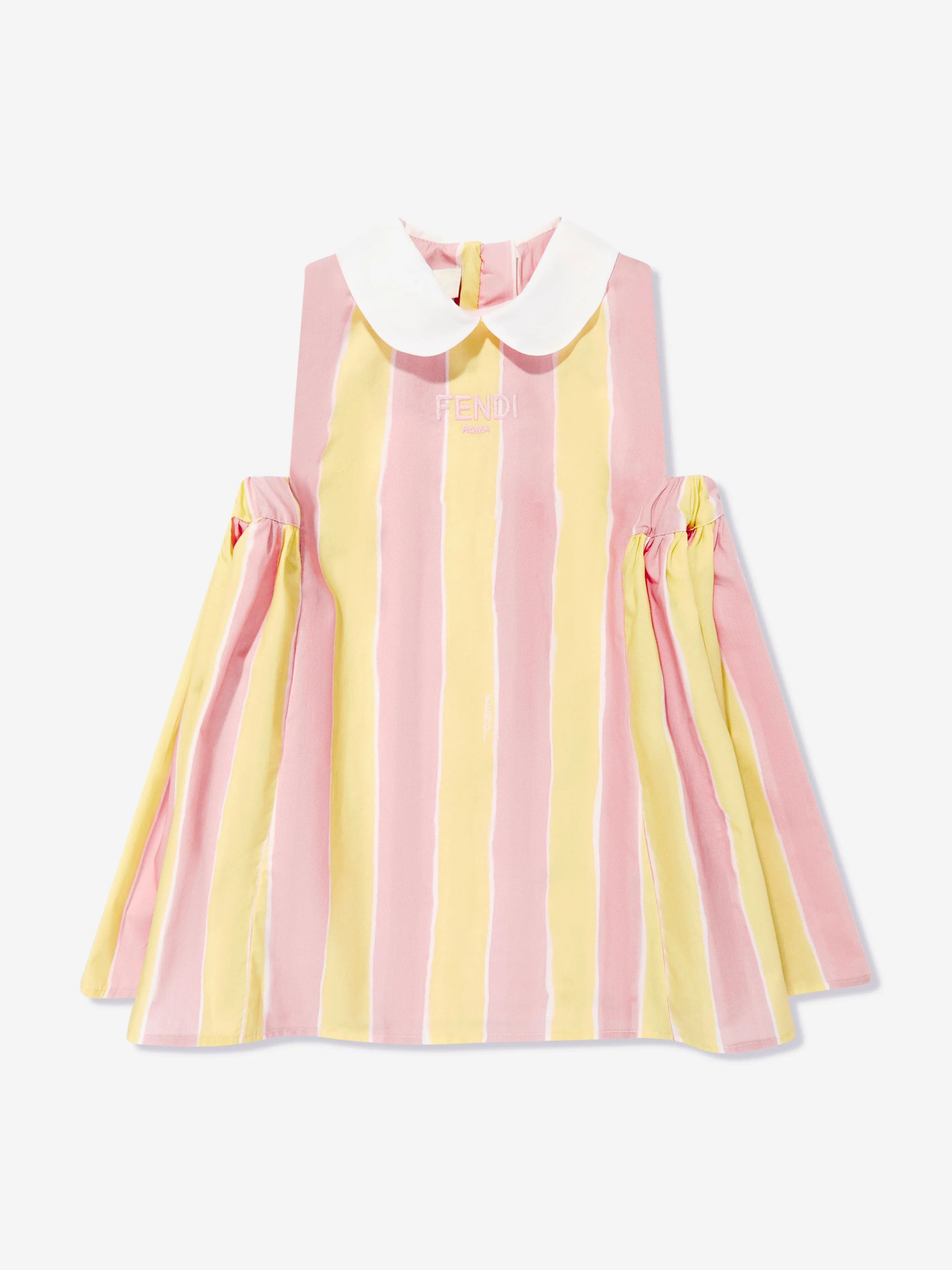Baby Girls Pequin Print Dress in Yellow