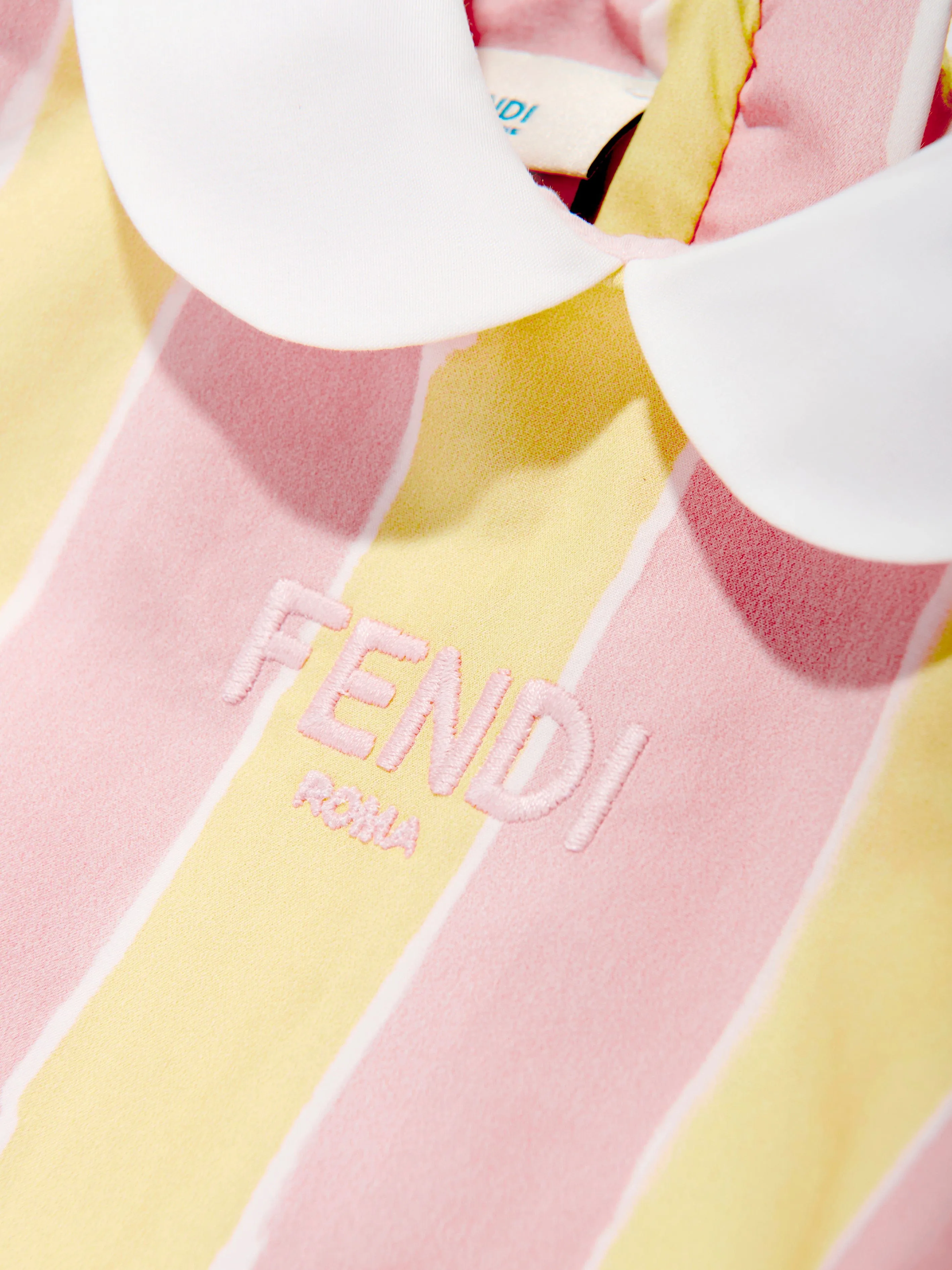 Baby Girls Pequin Print Dress in Yellow