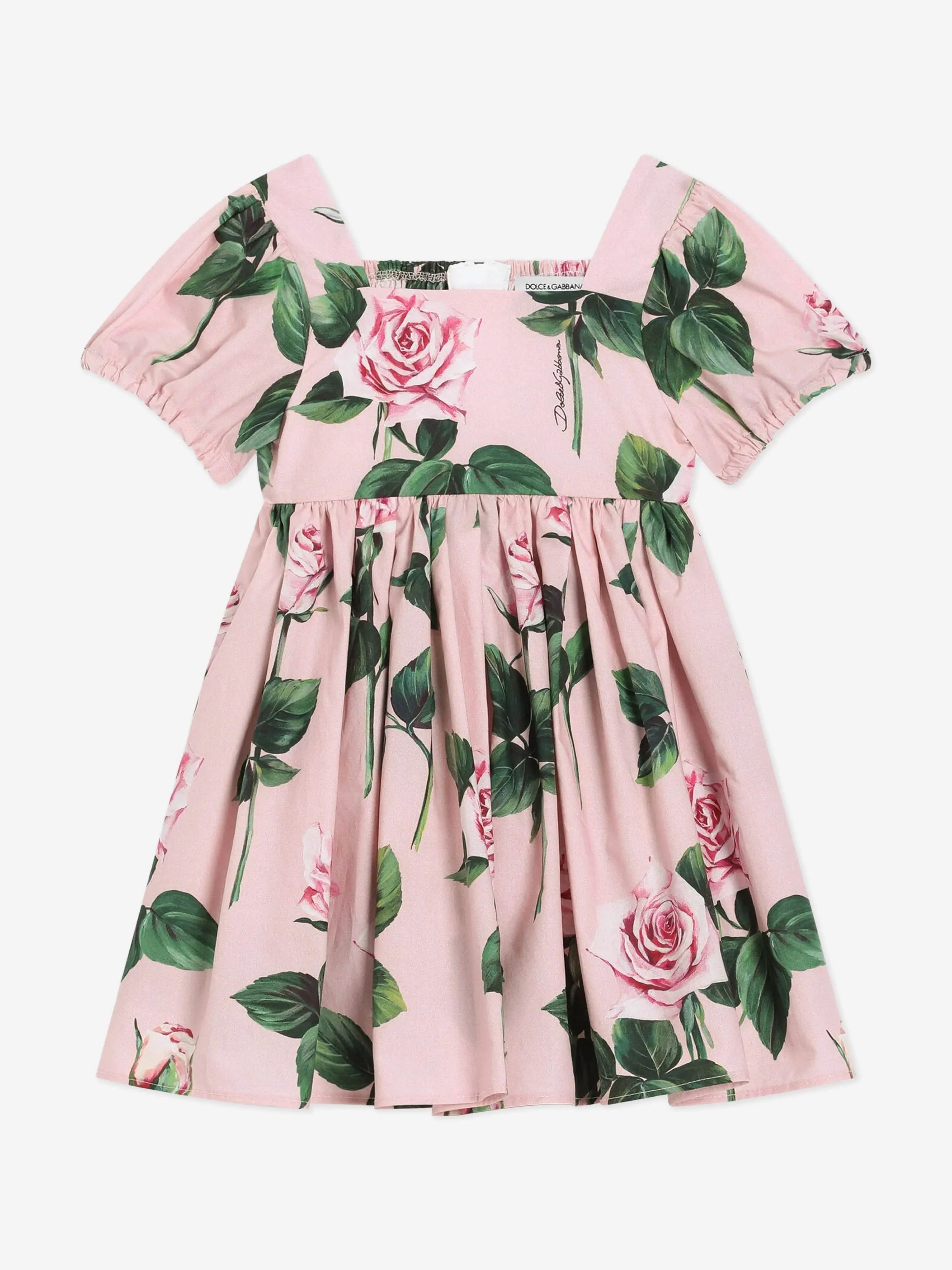 Baby Girls Rose Print Dress in Pink