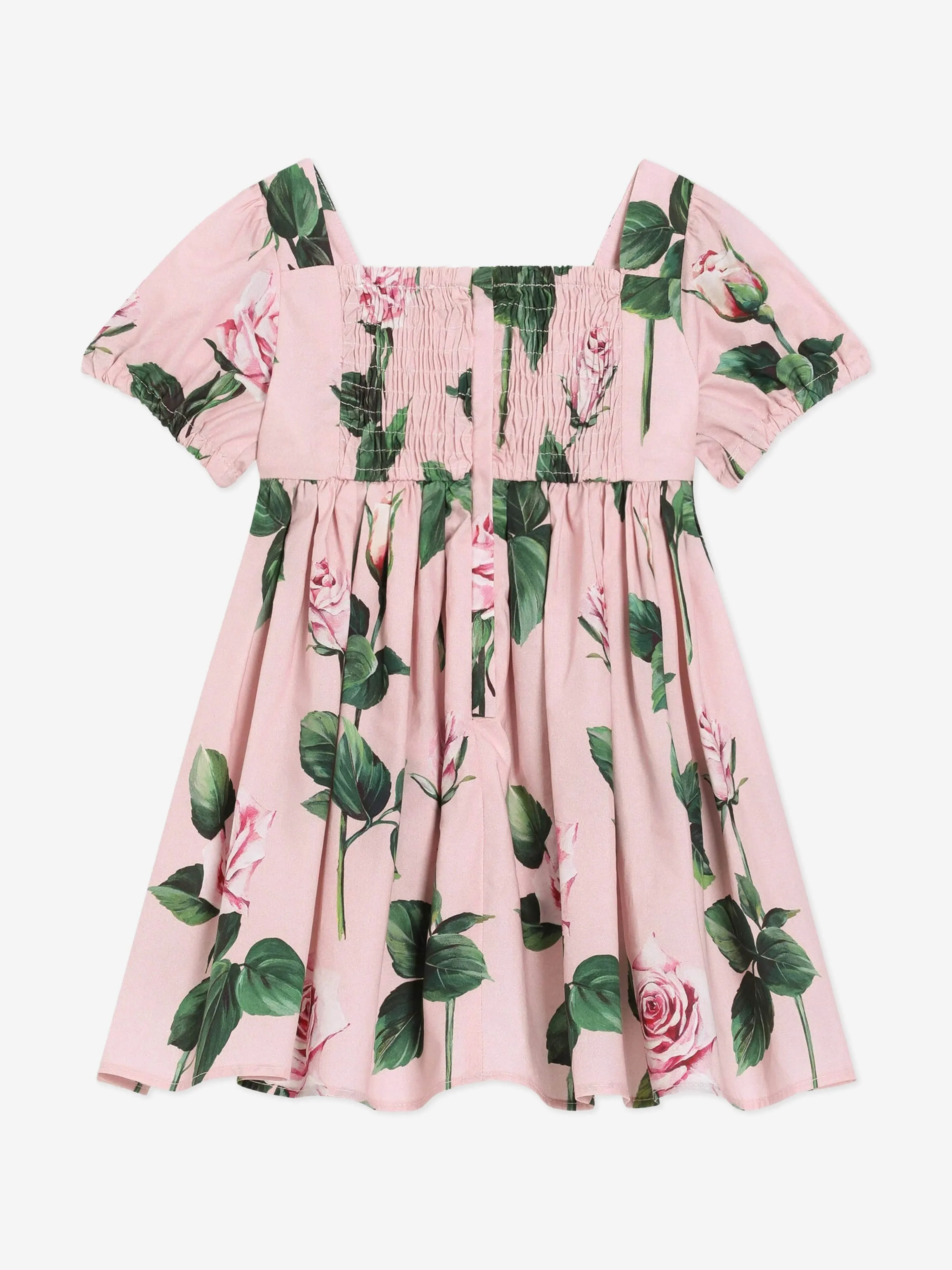 Baby Girls Rose Print Dress in Pink