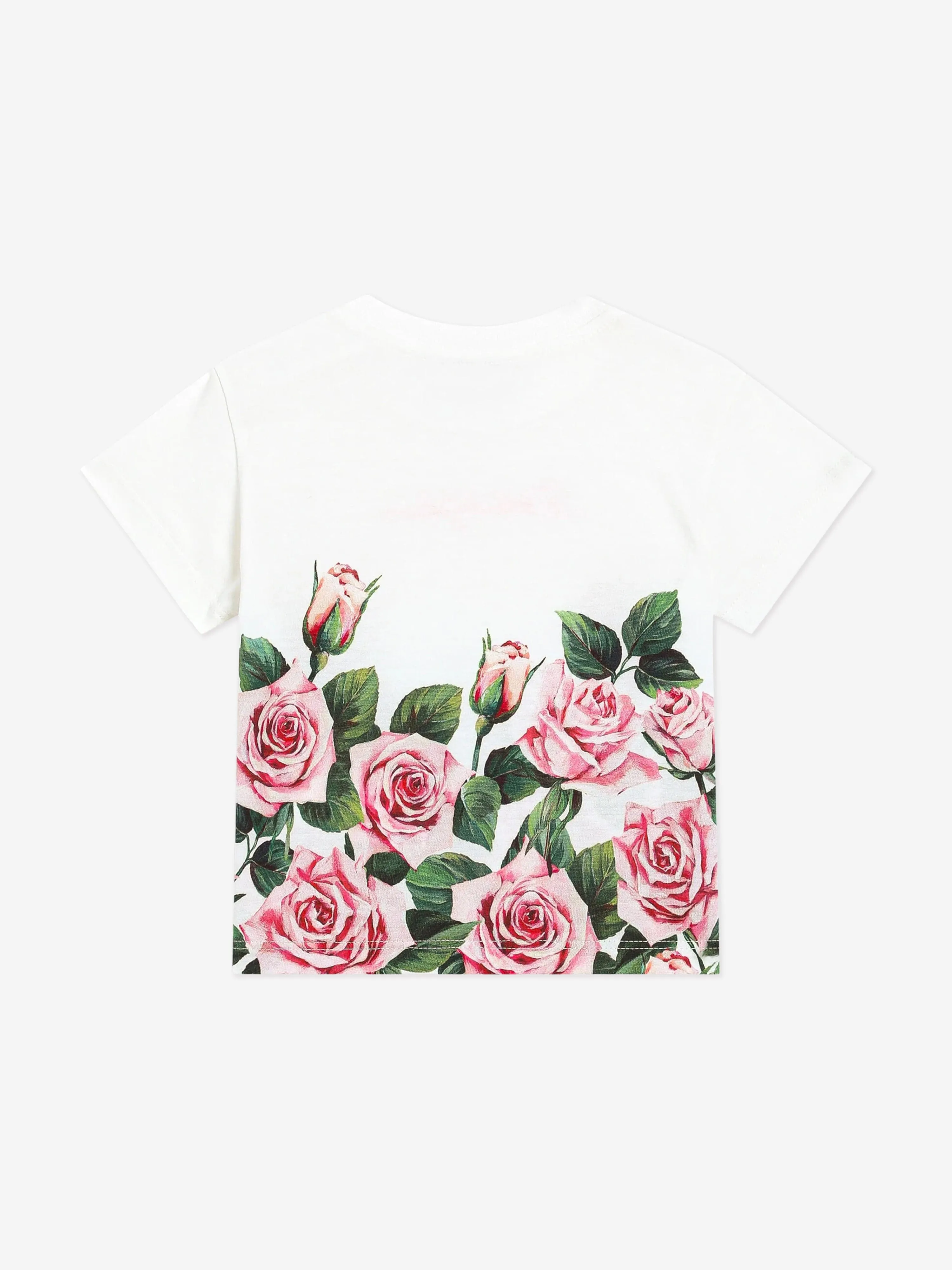Baby Girls Rose Print T-Shirt in White