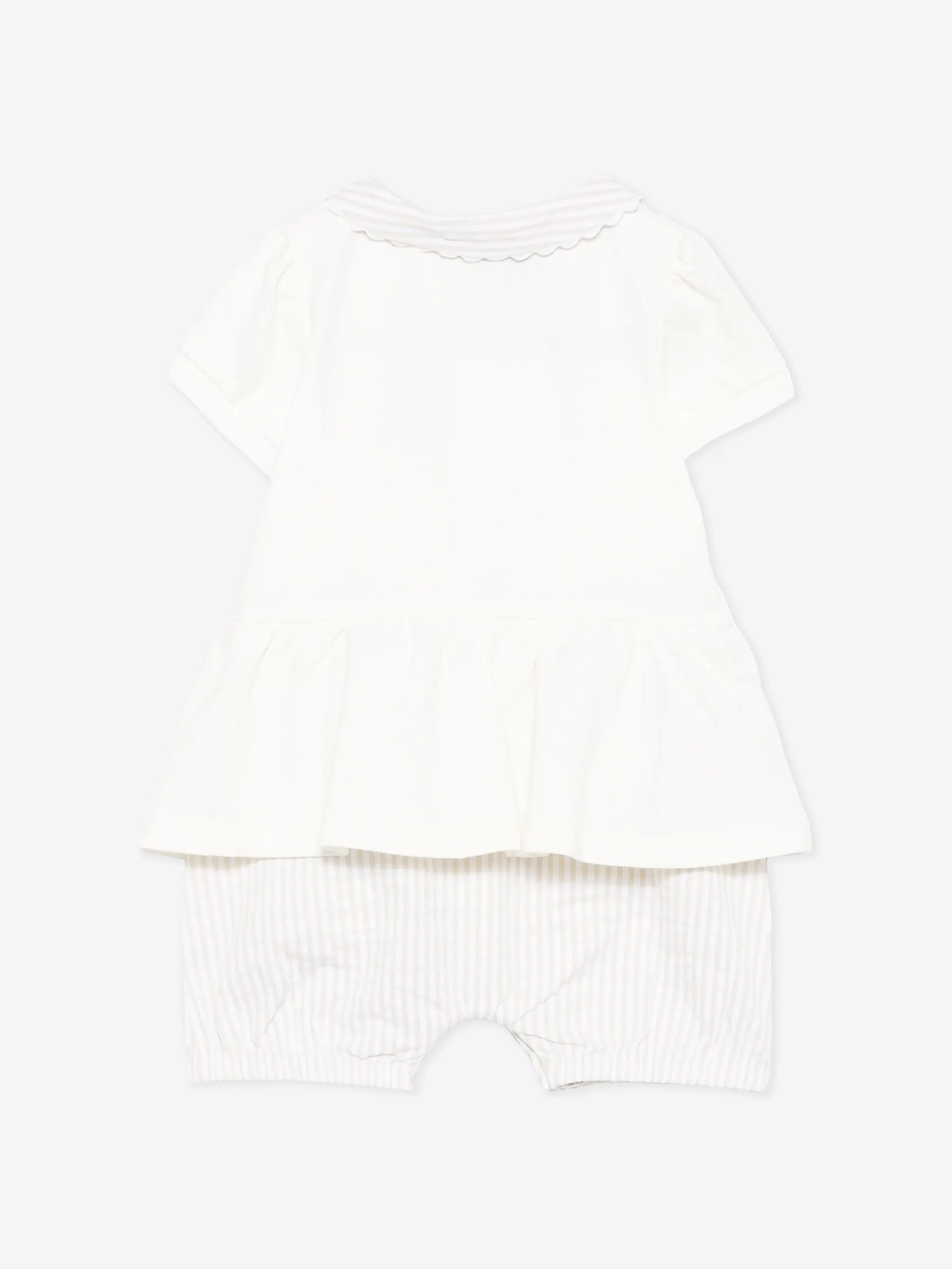 Baby Girls Teddy Bear Romper Set in Ivory