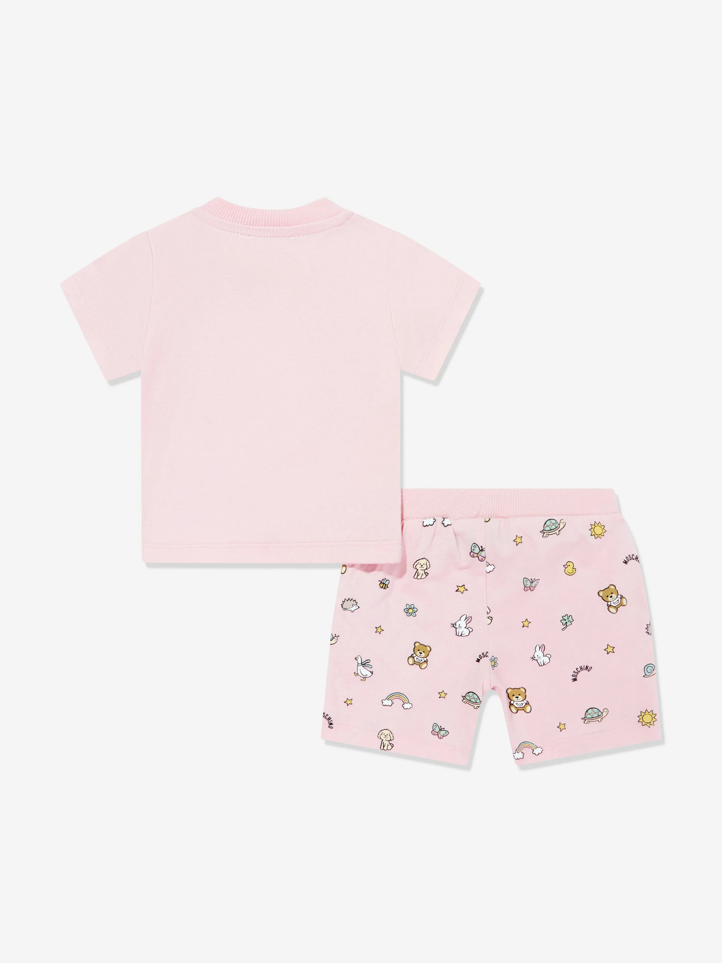 Baby Girls Teddy Bear Short Set in Pink