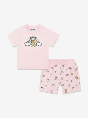 Baby Girls Teddy Bear Short Set in Pink