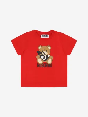 Baby Teddy Bear Logo T-Shirt in Red