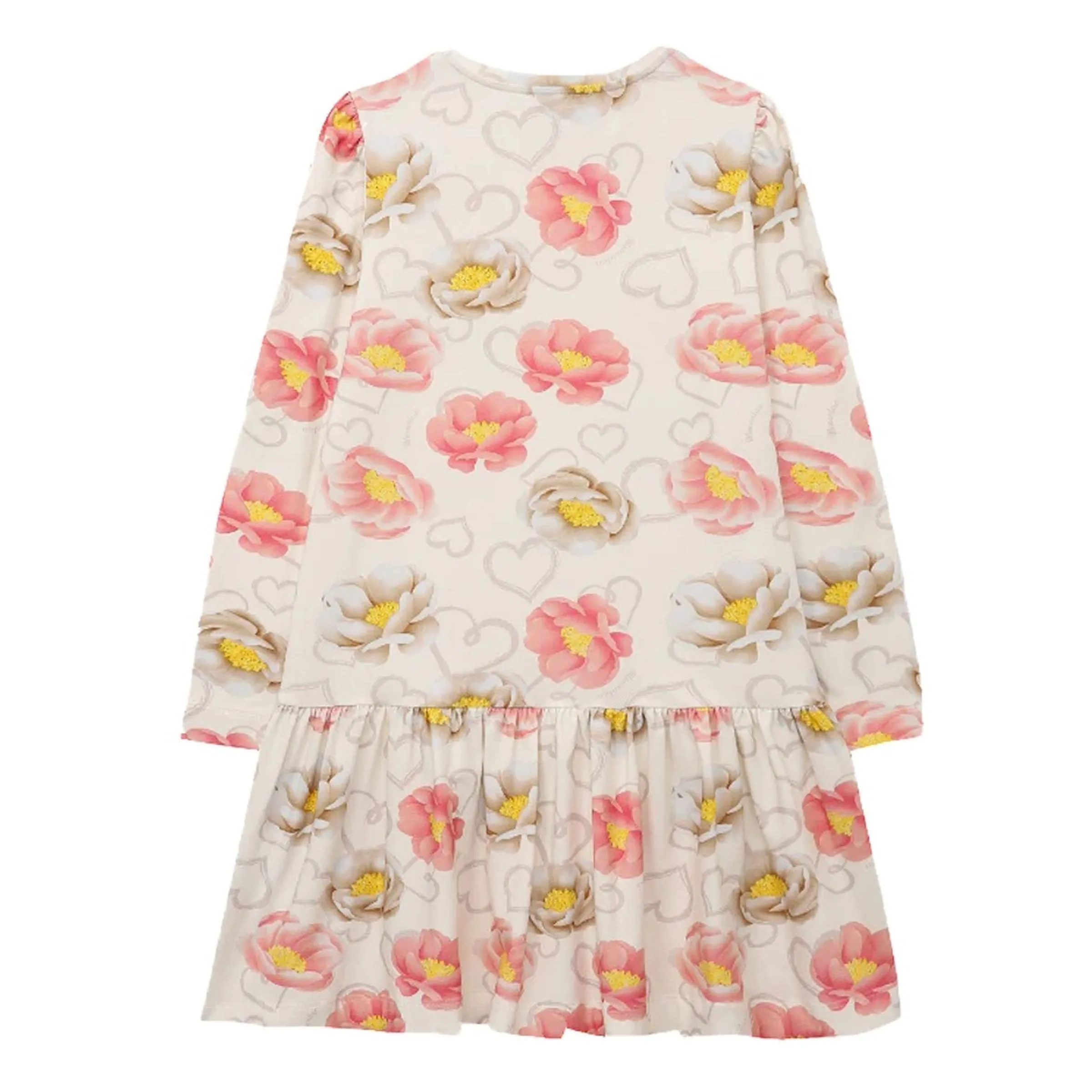 Beige Floral Print Dress