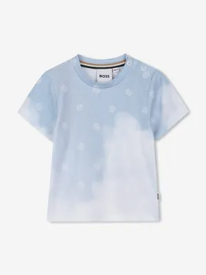 BOSS Baby Boys Cloud Print T-Shirt in Blue