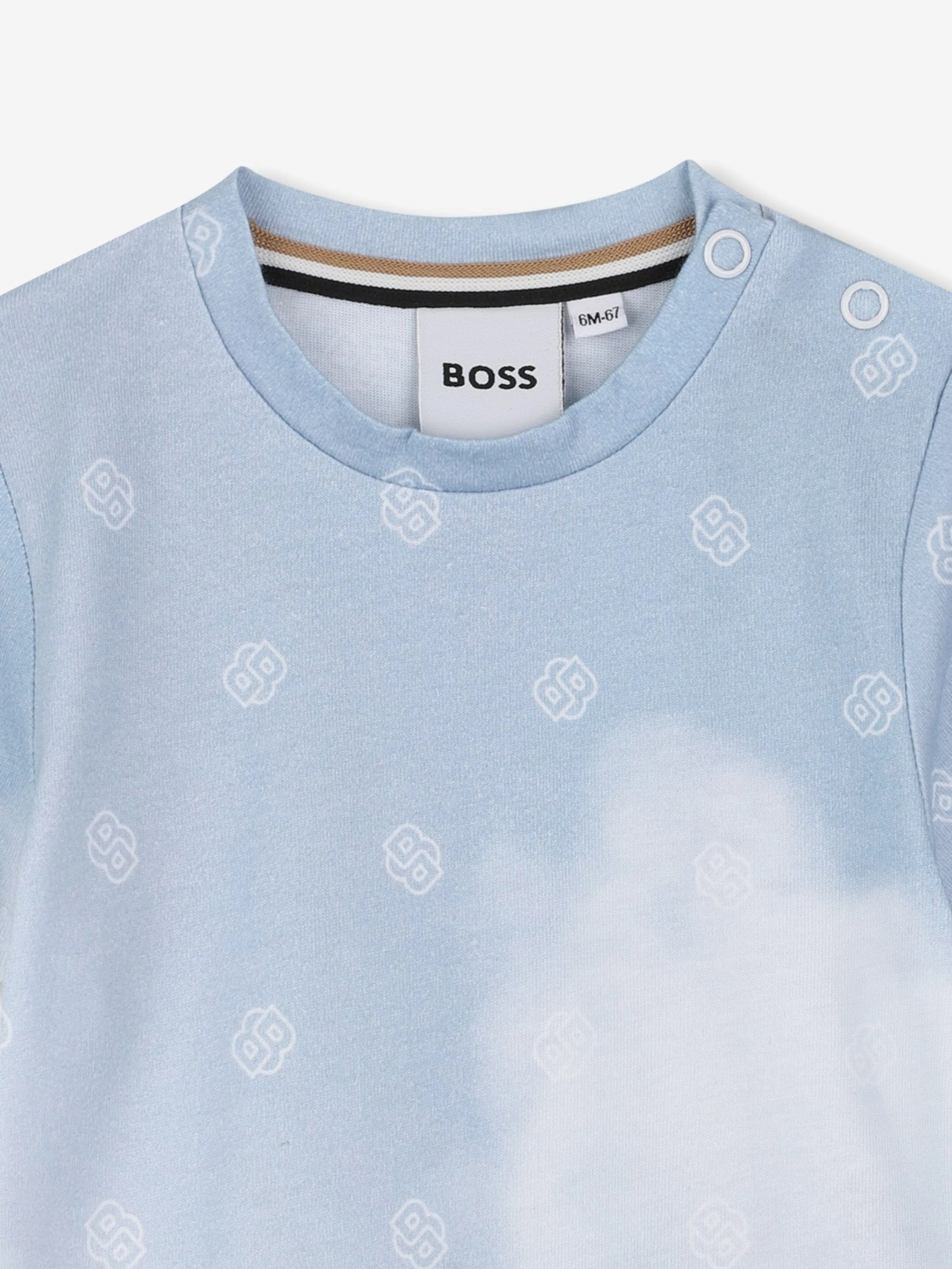 BOSS Baby Boys Cloud Print T-Shirt in Blue