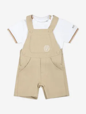 BOSS Baby Boys Dungarees Set in Beige