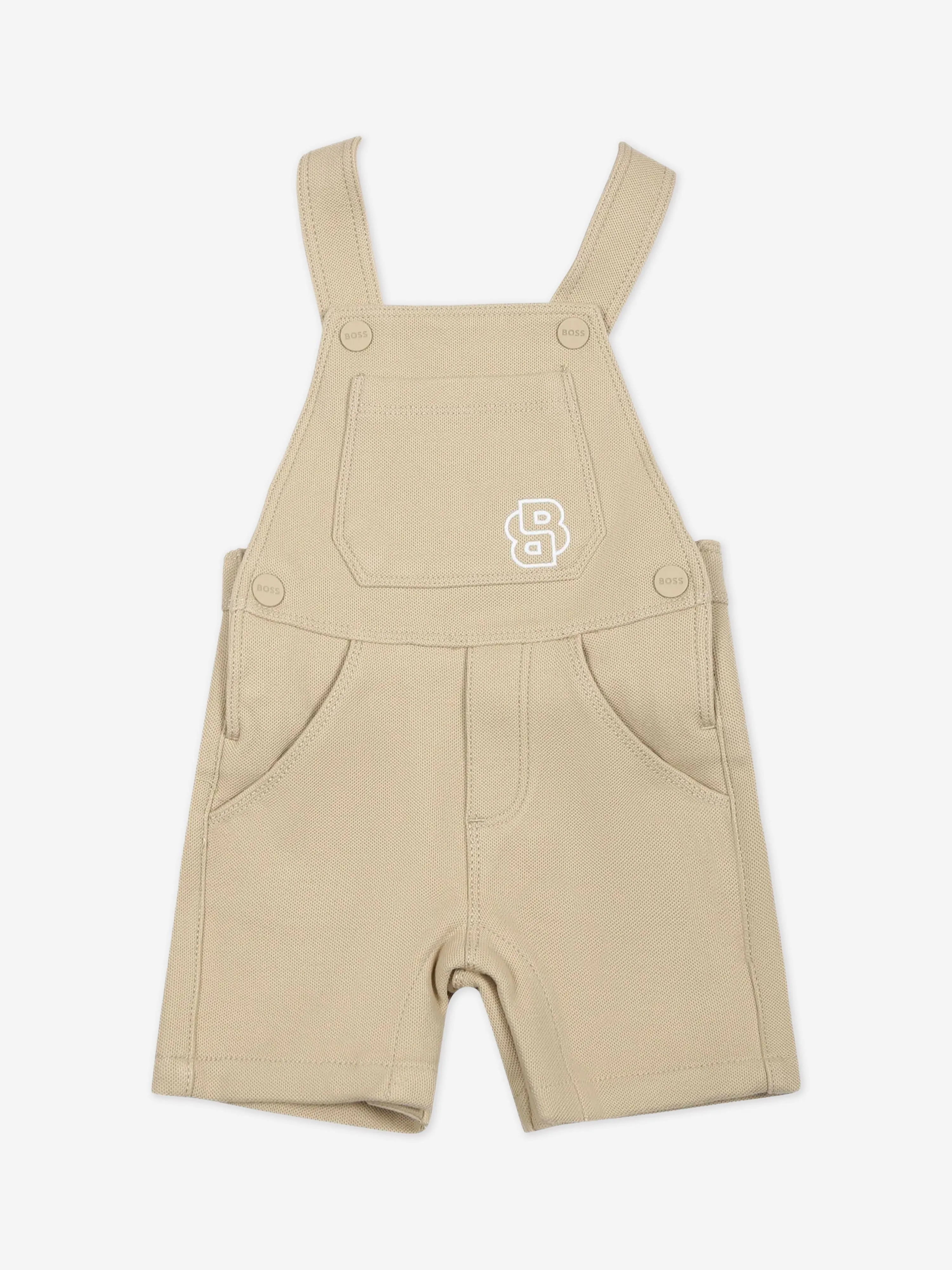 BOSS Baby Boys Dungarees Set in Beige