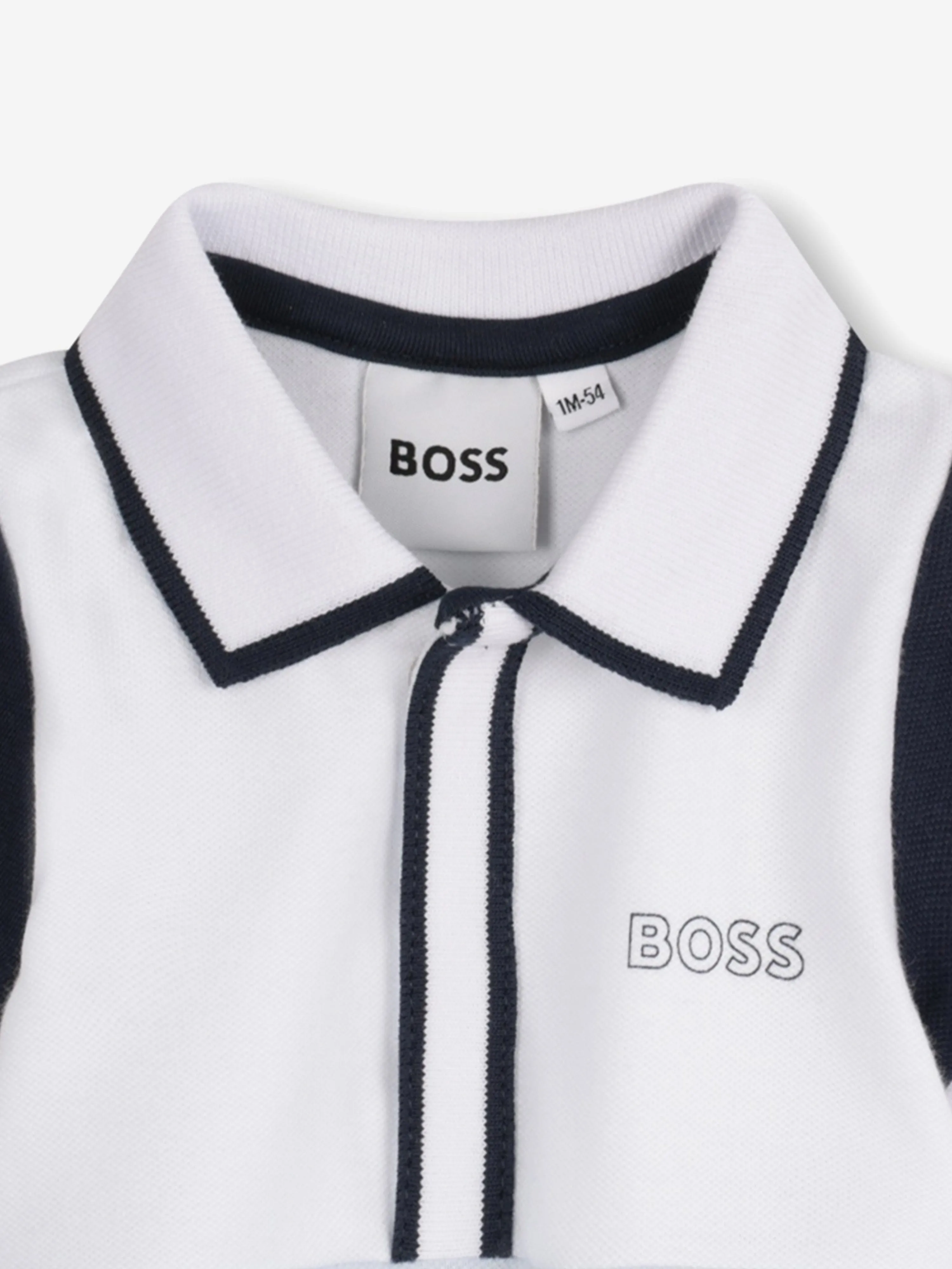 BOSS Baby Boys Logo Print Romper in Blue